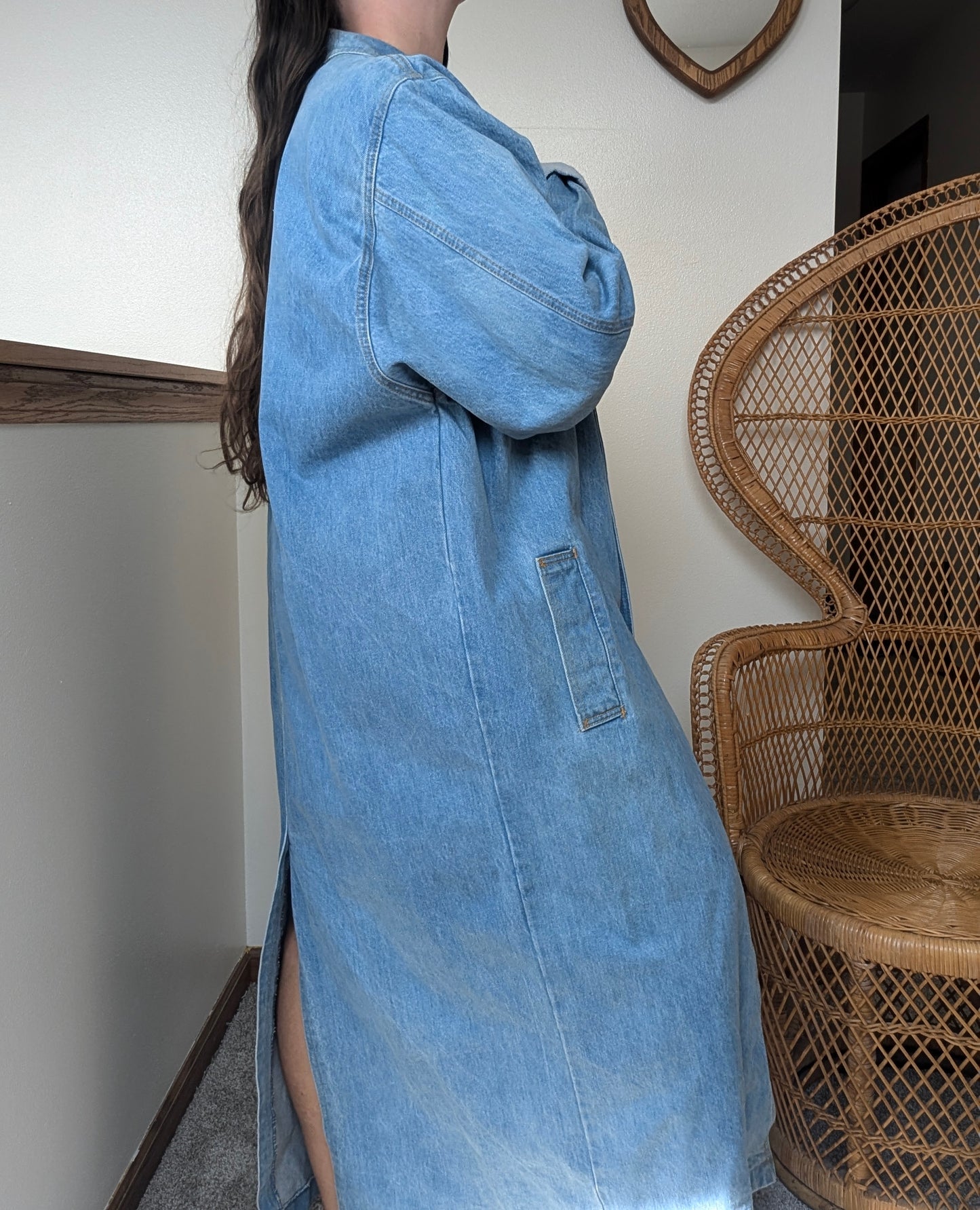 1980s denim trench