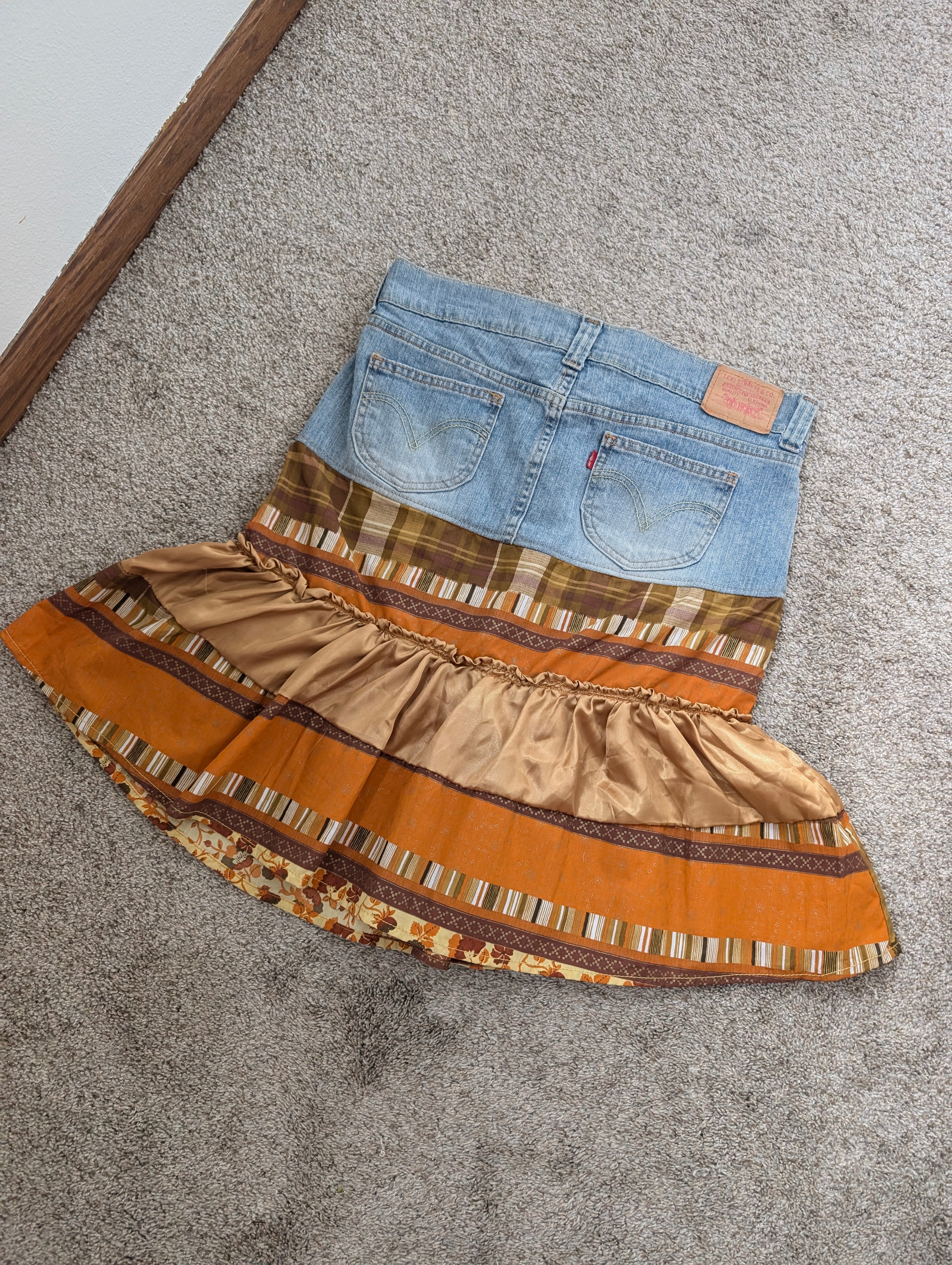 Levi's patchwork skirt best sale