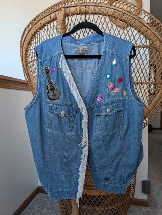 1990s Dolly Parton denim vest