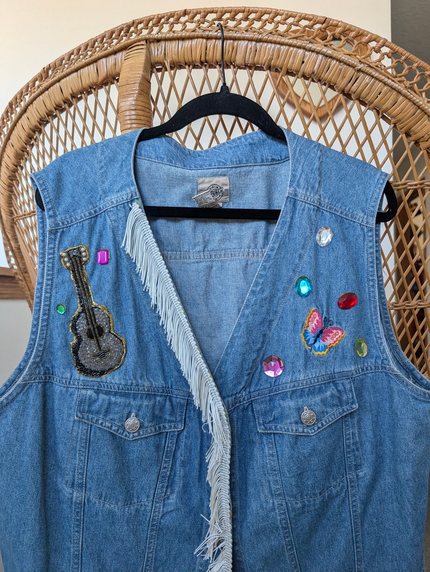 1990s Dolly Parton denim vest