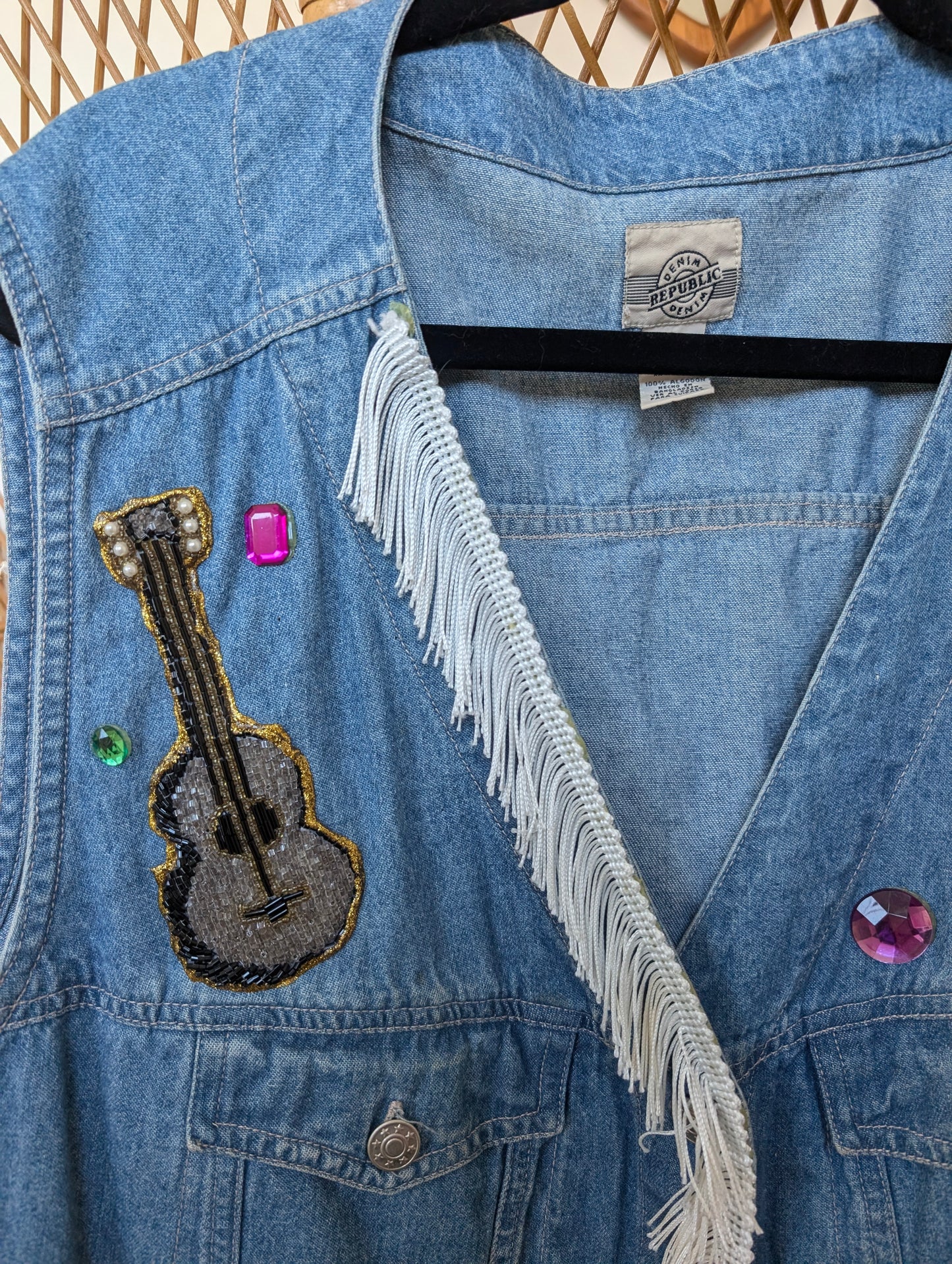 1990s Dolly Parton denim vest