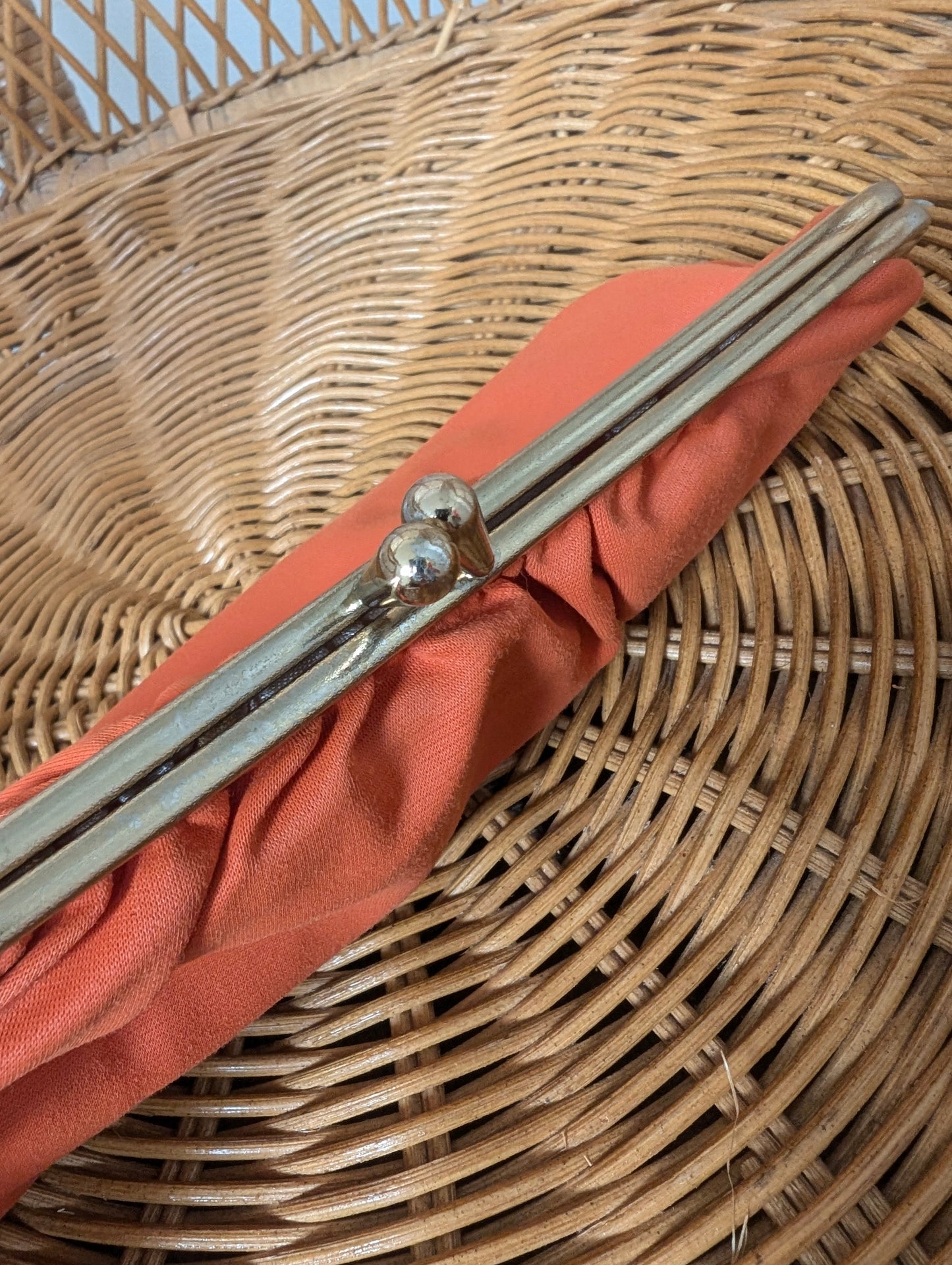 1950s orange purse and glove set