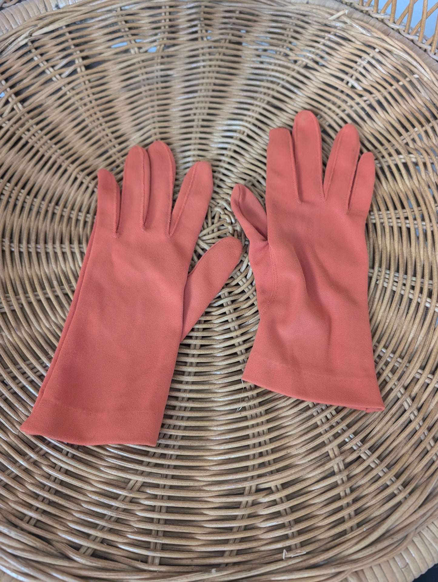 1950s orange purse and glove set