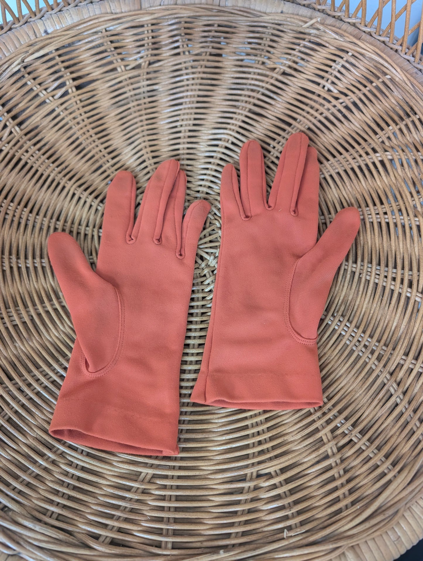 1950s orange purse and glove set