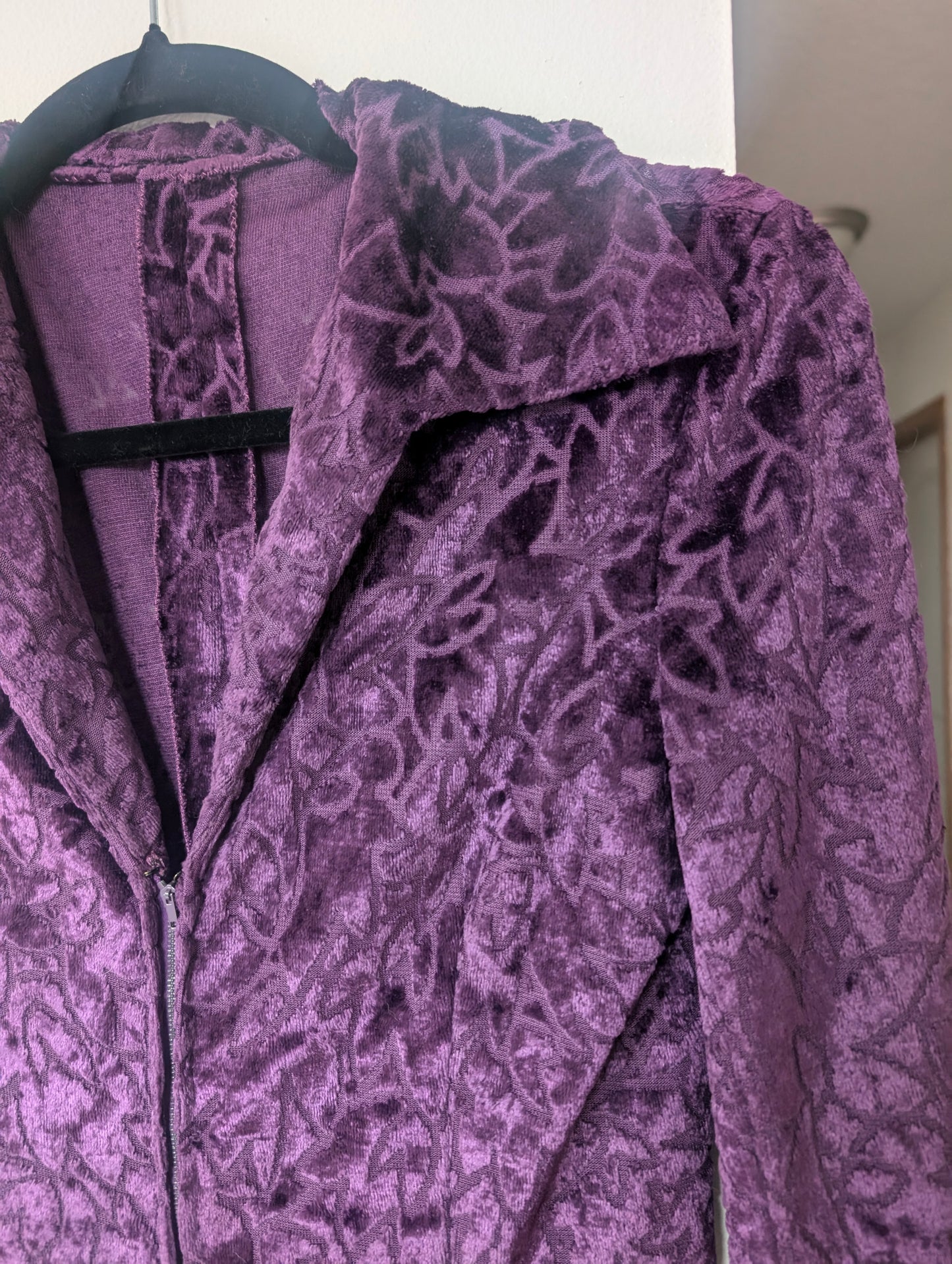 1960/70s purple velvet jumpsuit