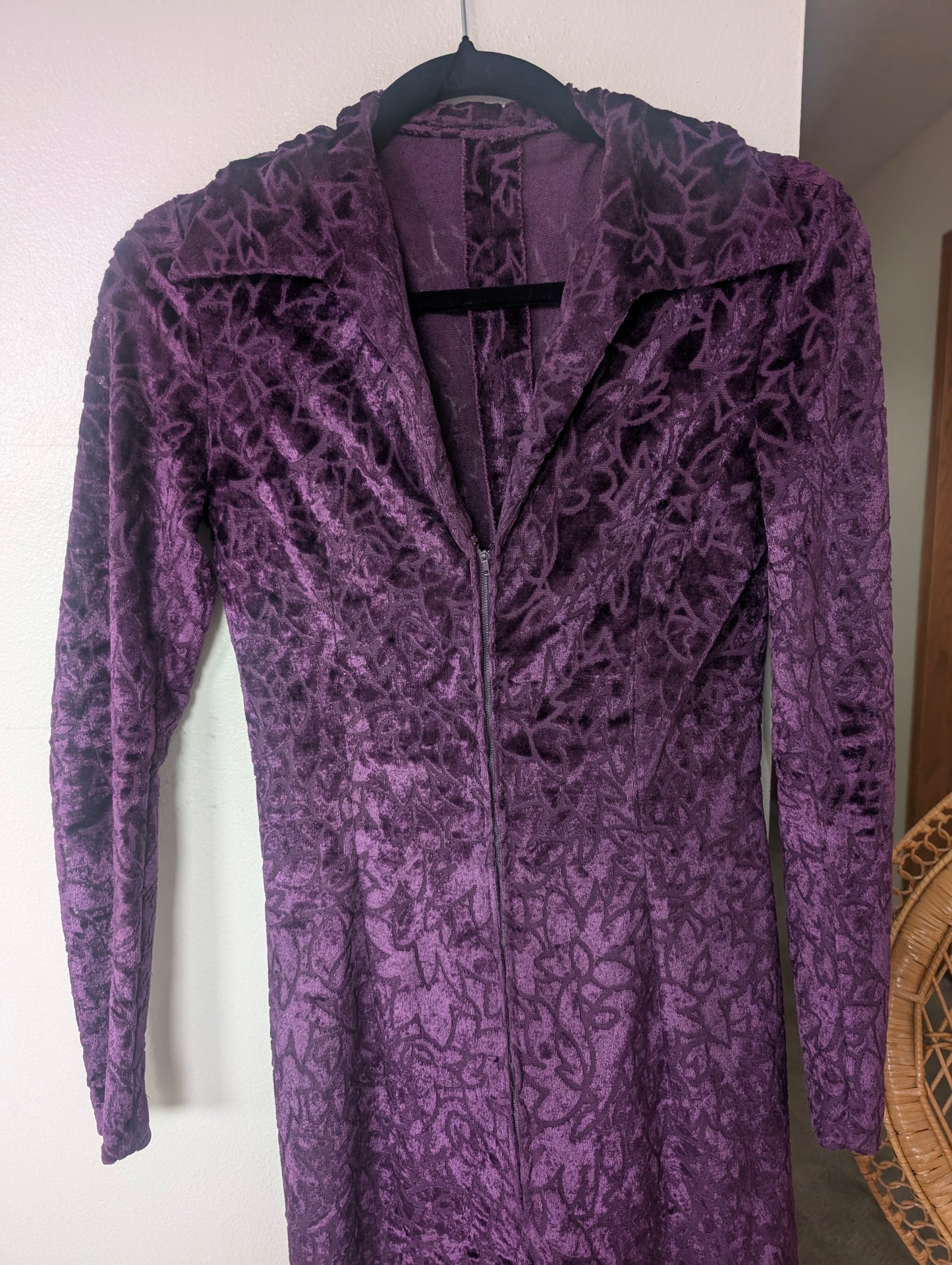 1960/70s purple velvet jumpsuit