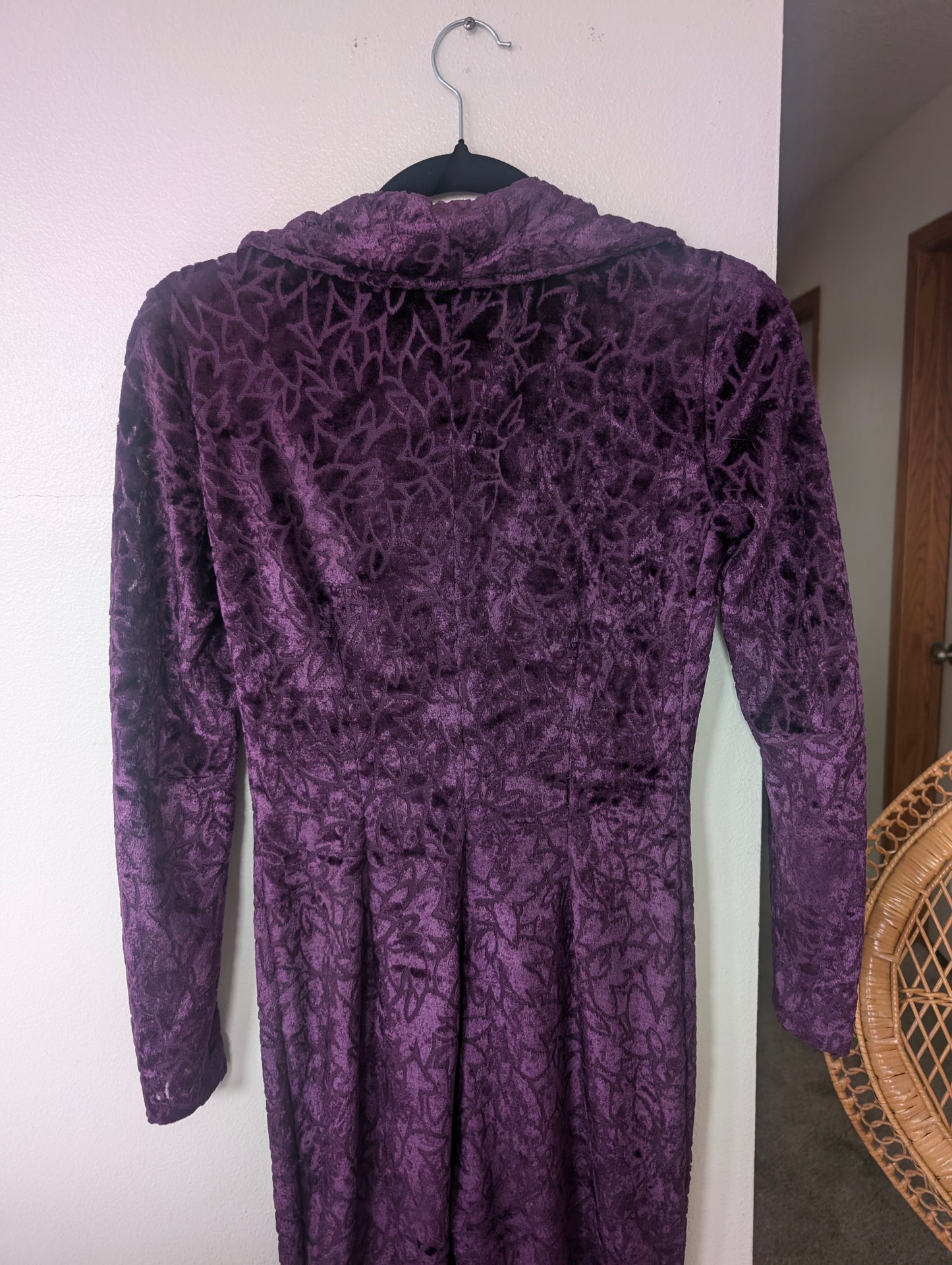 1960/70s purple velvet jumpsuit