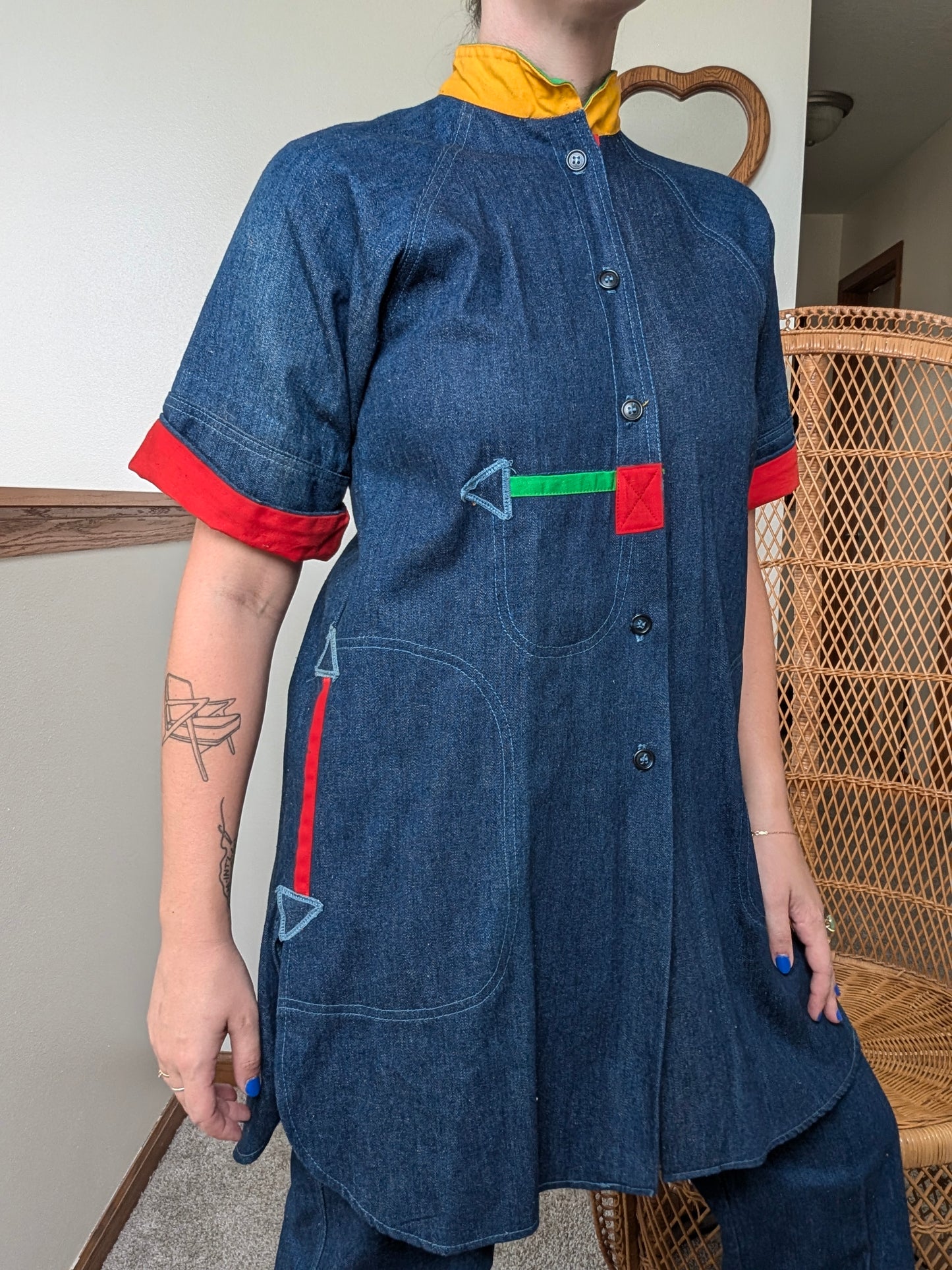 1970s colorful denim set