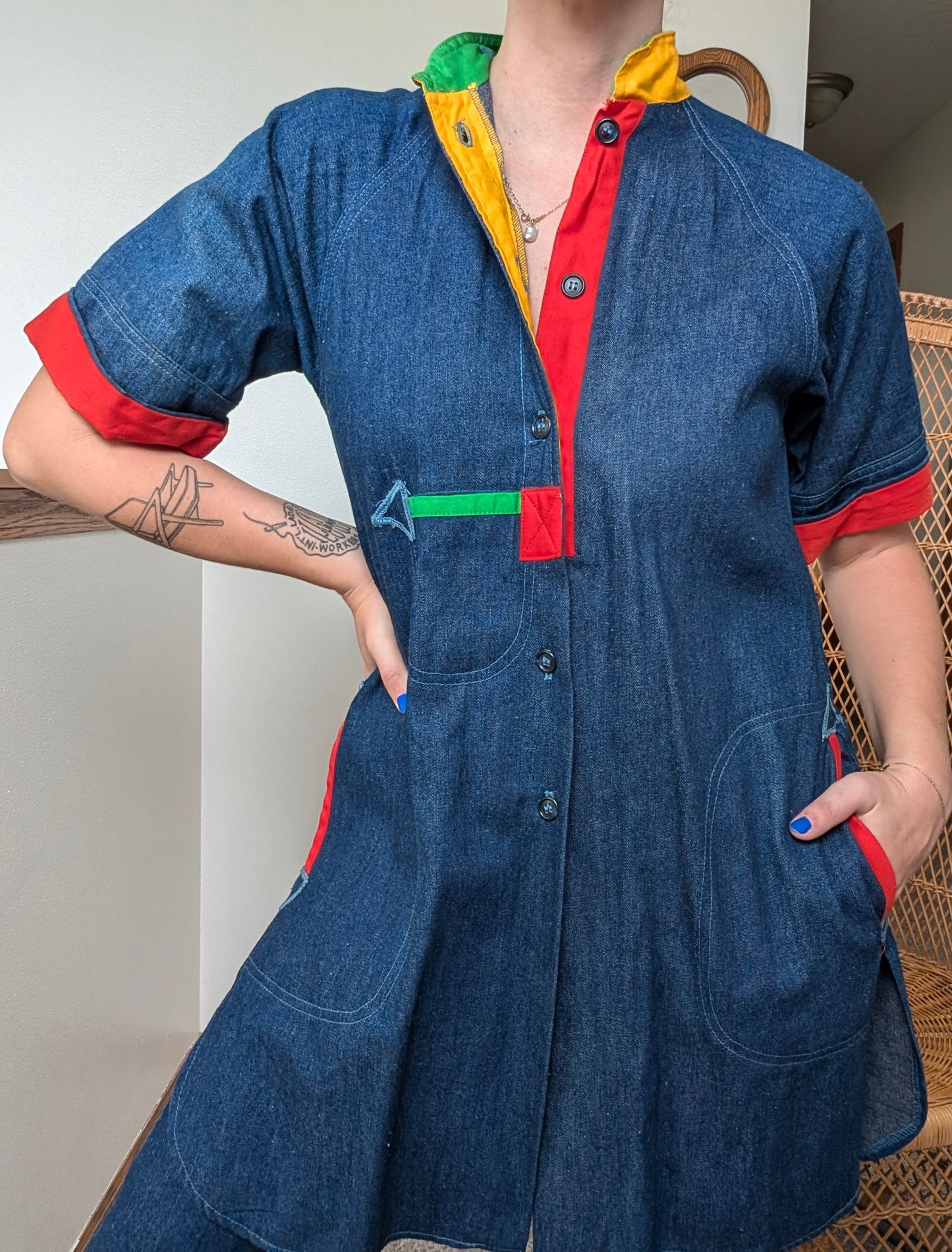 1970s colorful denim set