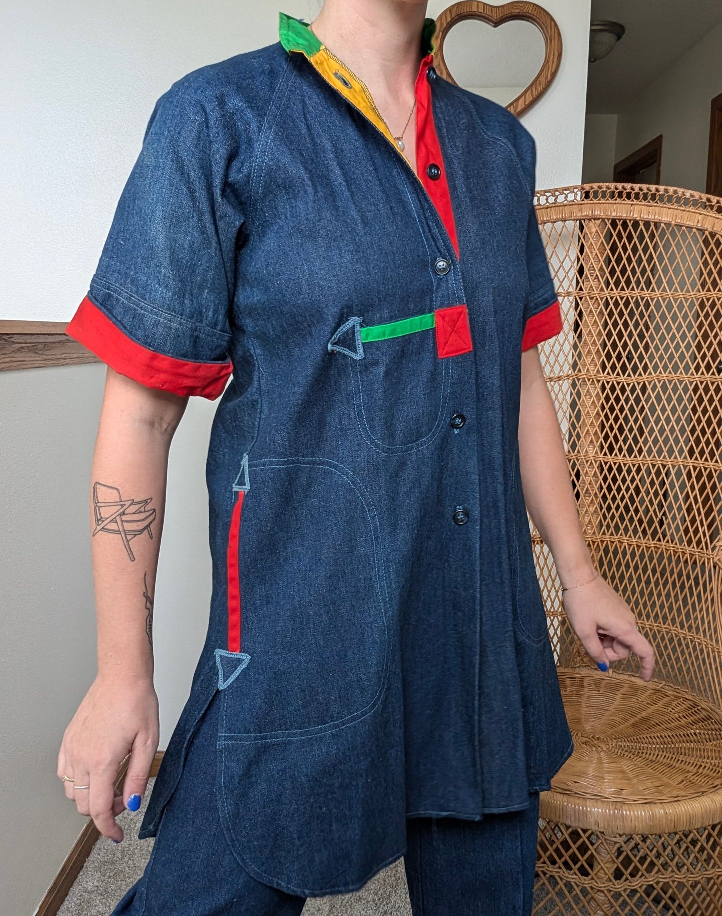 1970s colorful denim set