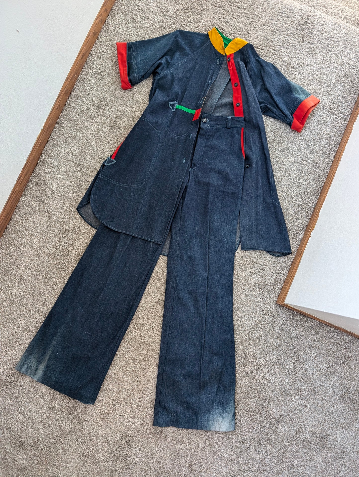 1970s colorful denim set