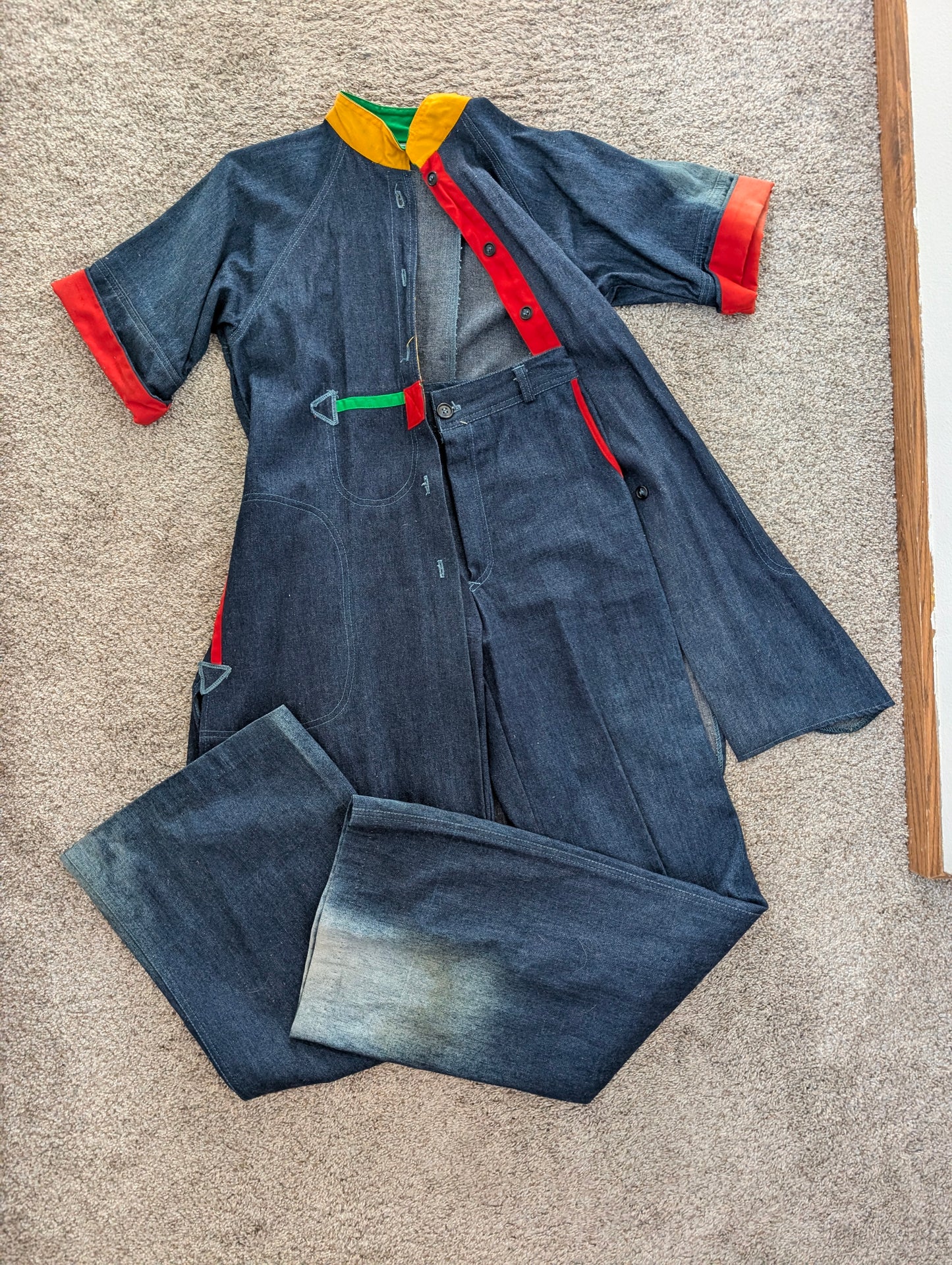 1970s colorful denim set