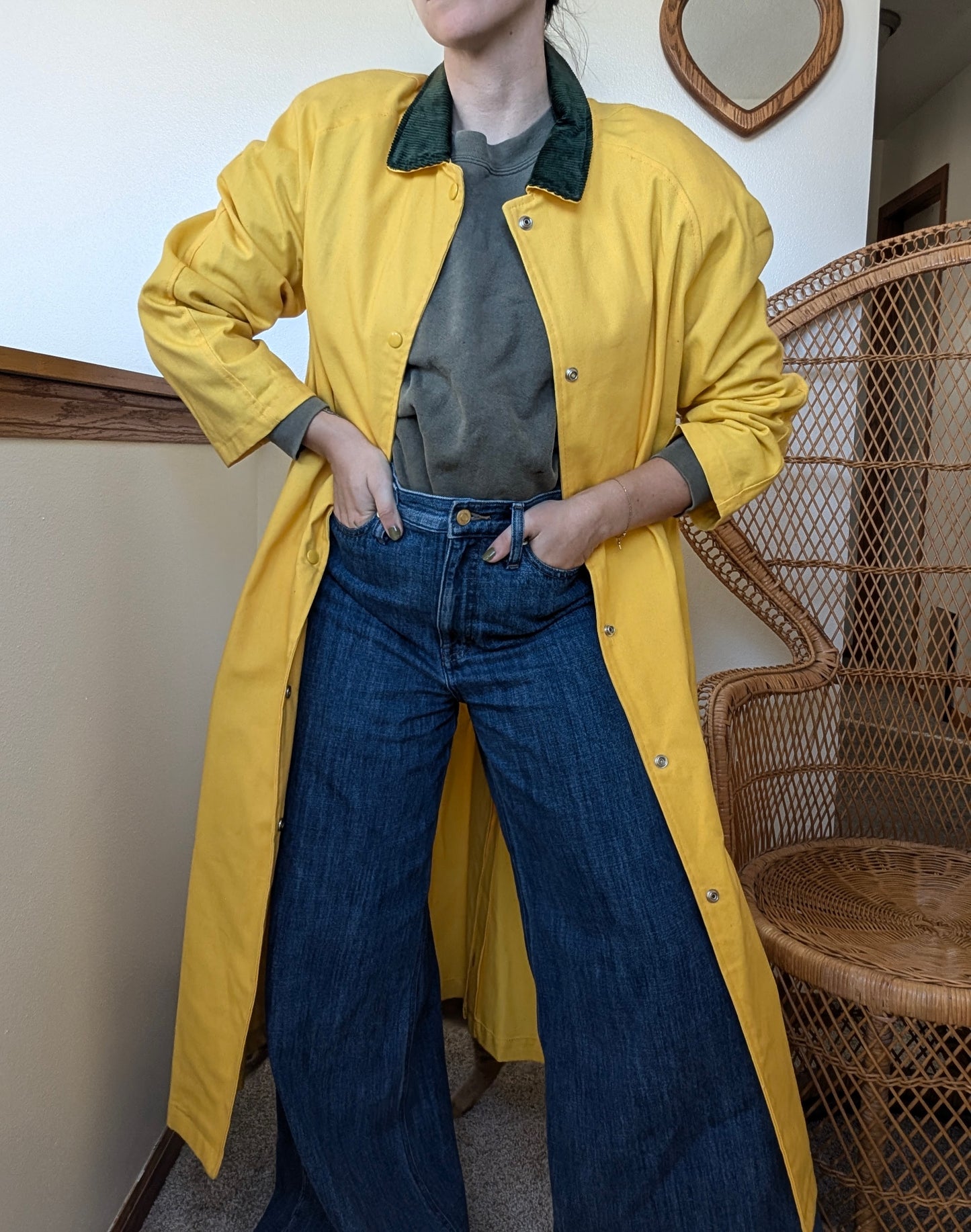 1980s yellow duster jacket