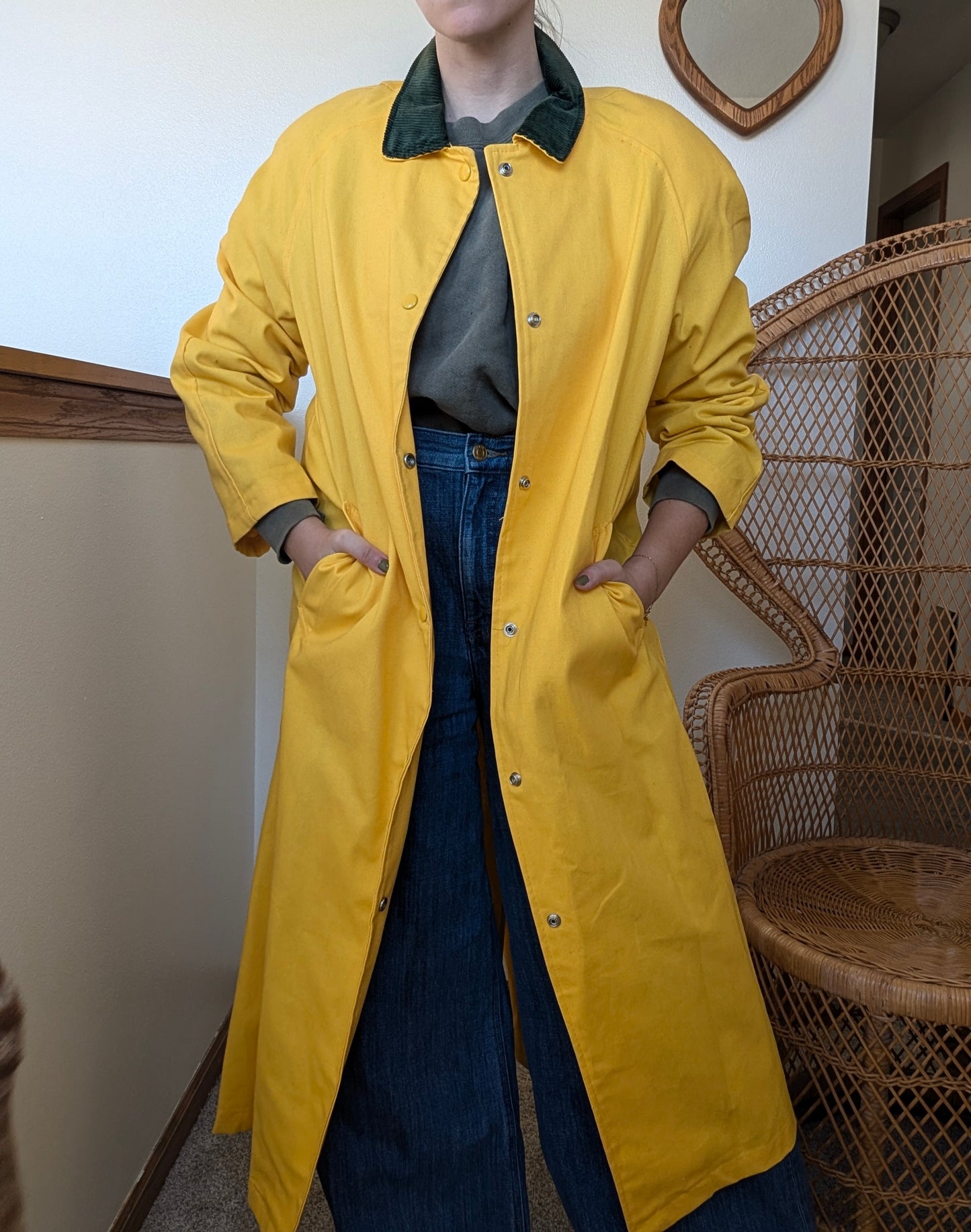 1980s yellow duster jacket