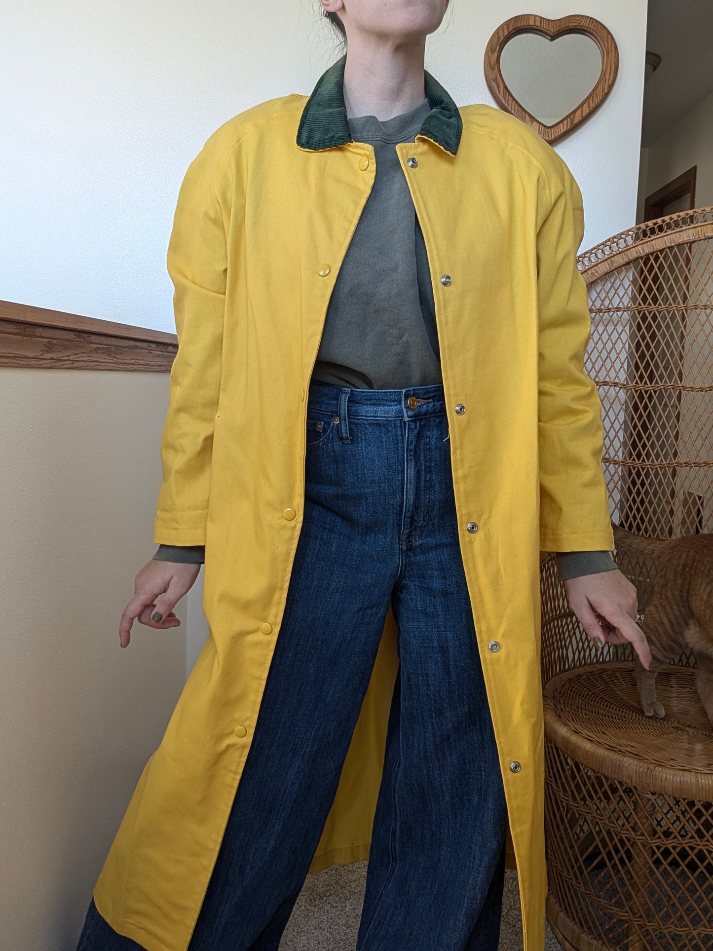 1980s yellow duster jacket