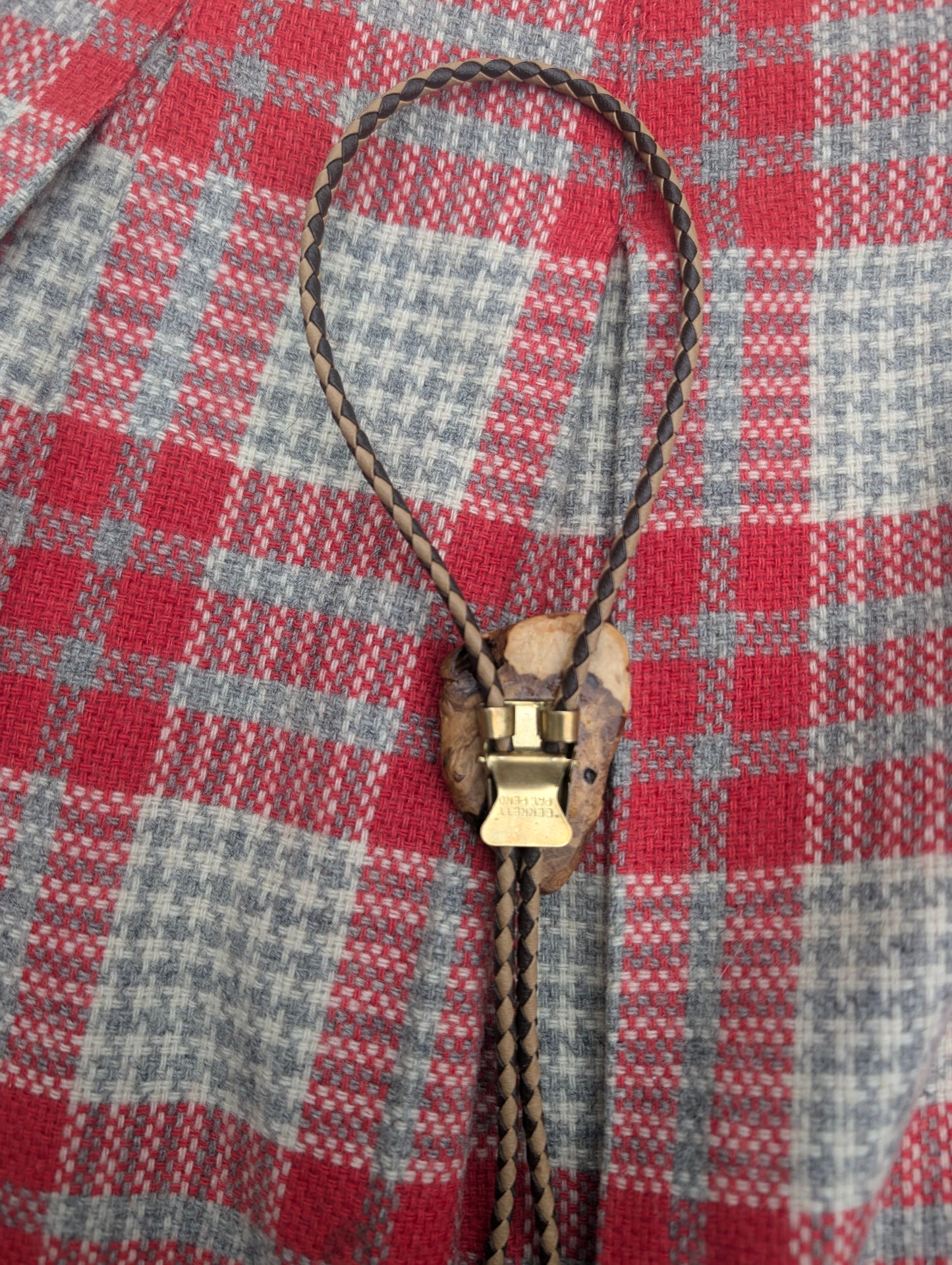 1960s wood bolo tie