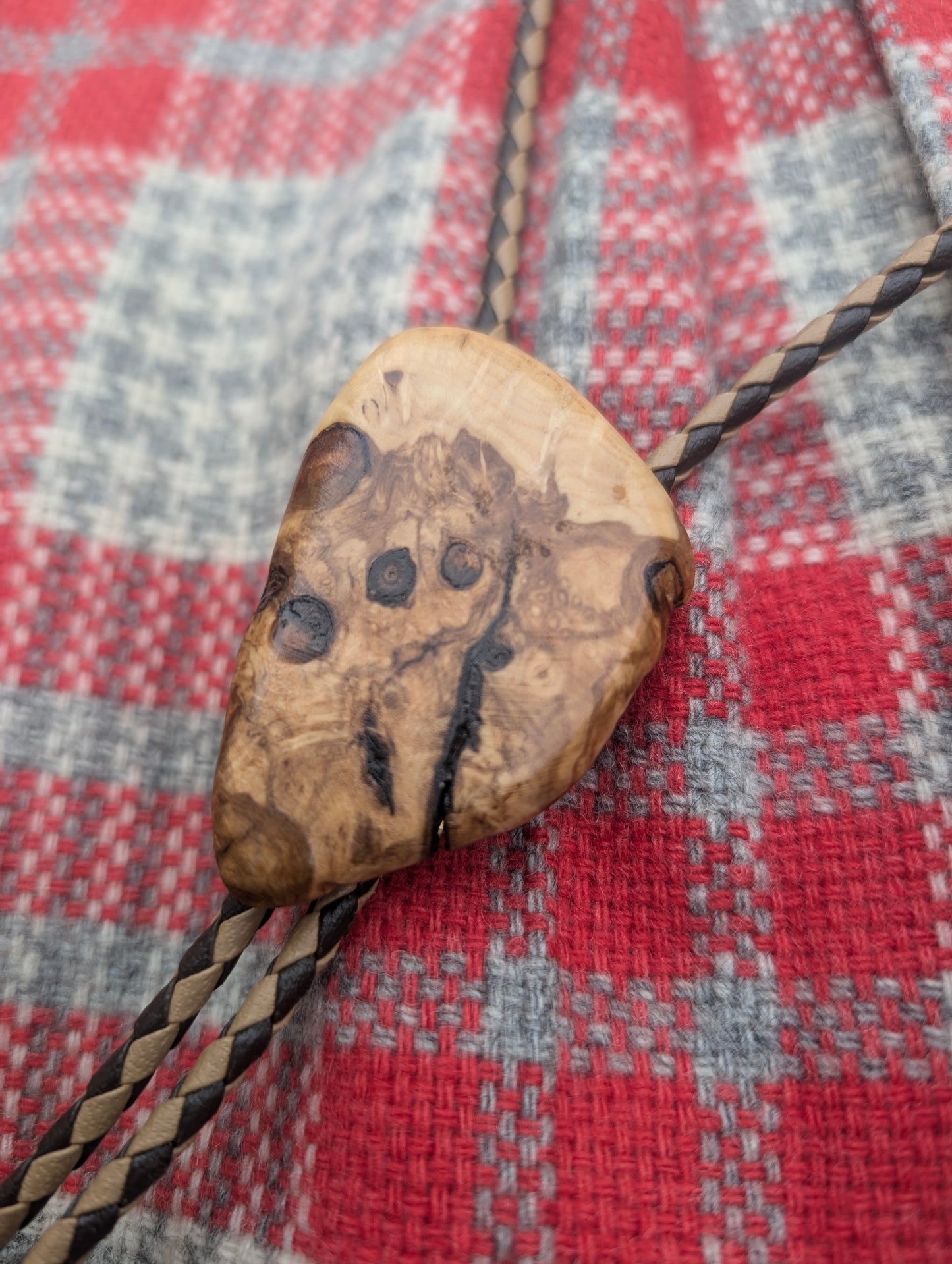 1960s wood bolo tie