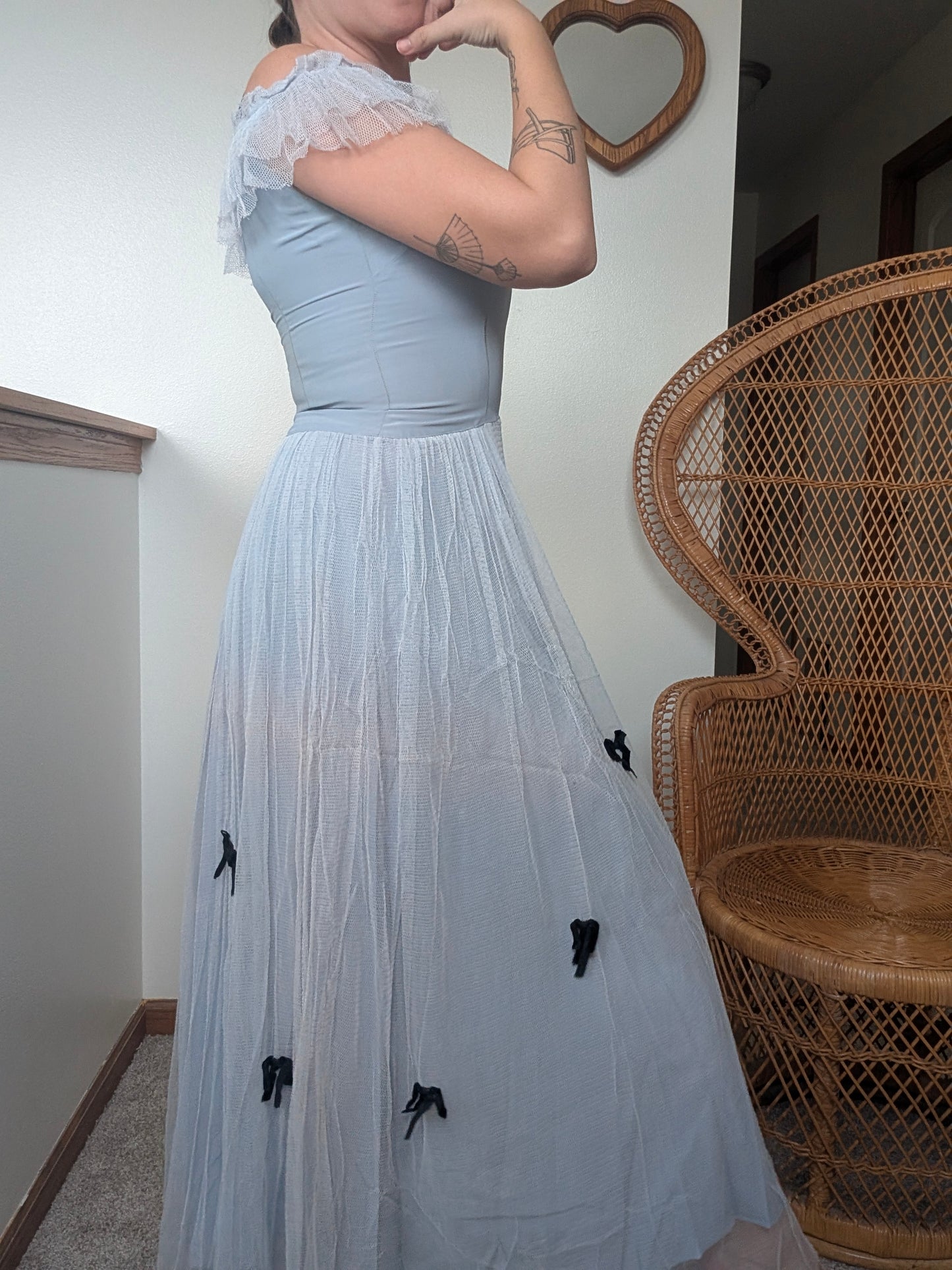 1930s ice blue dress