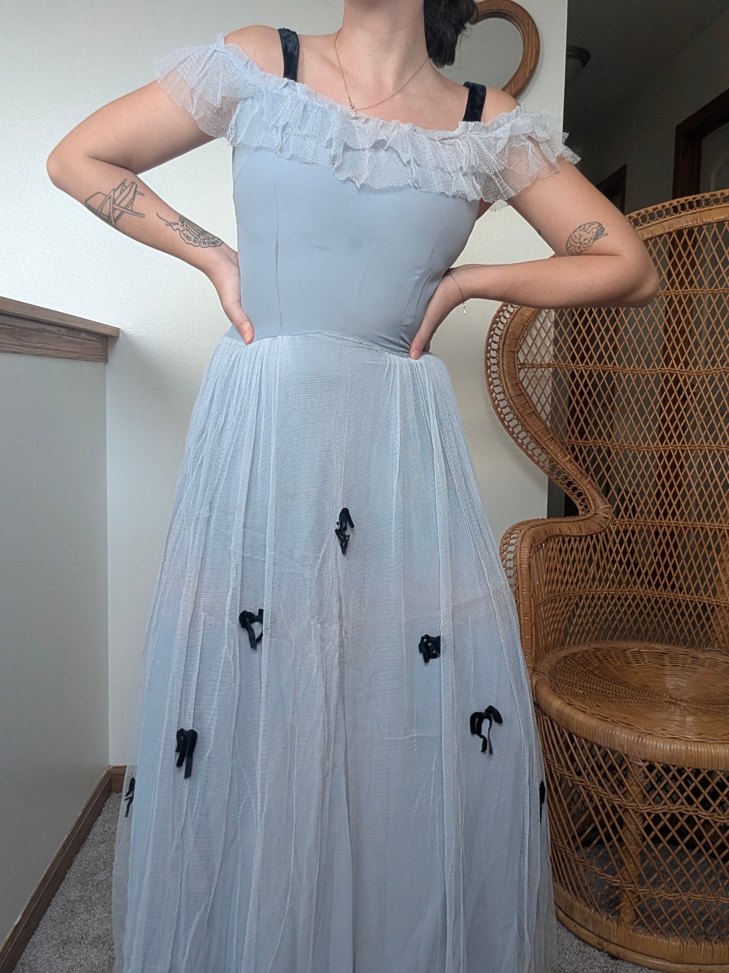 1930s ice blue dress