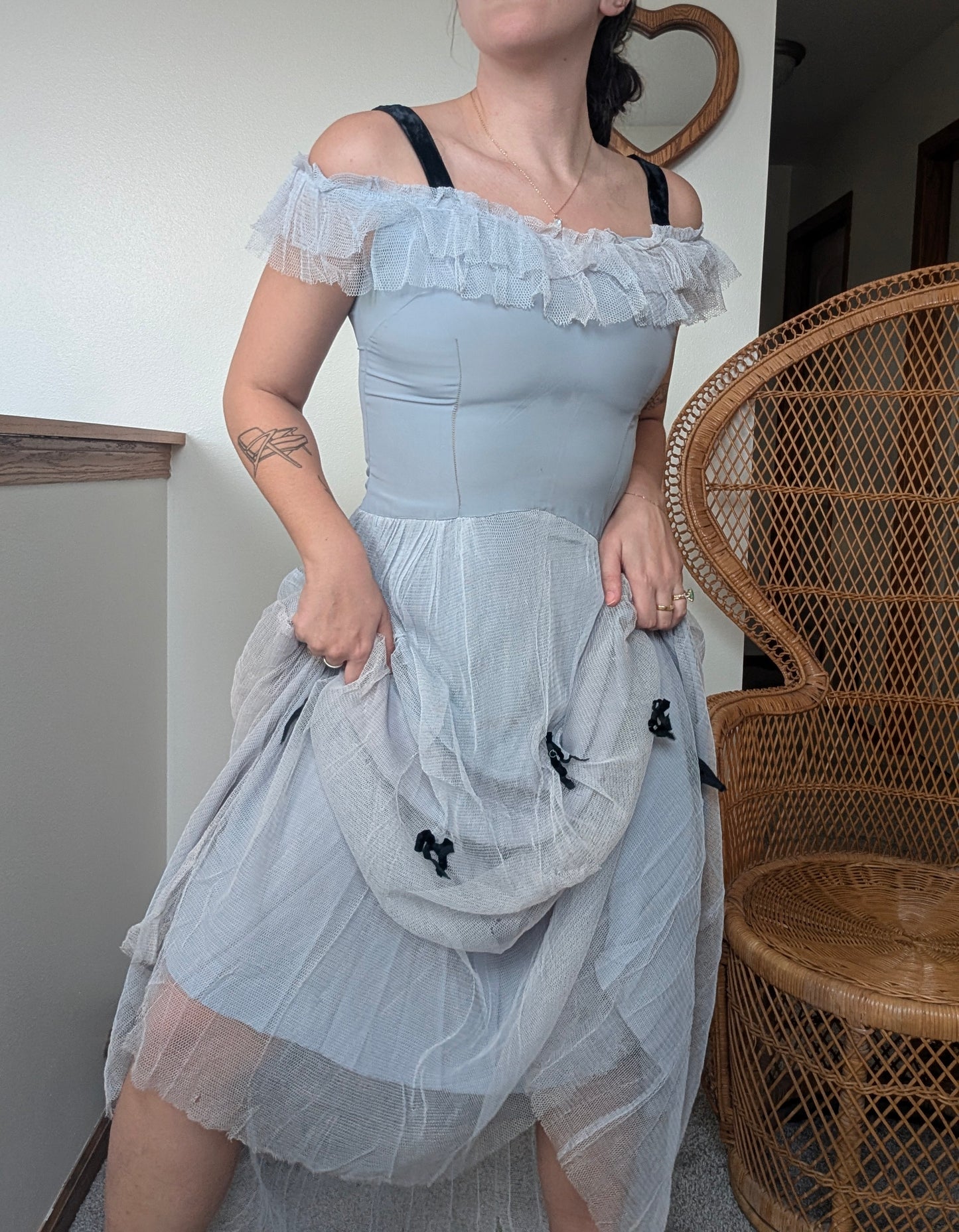 1930s ice blue dress