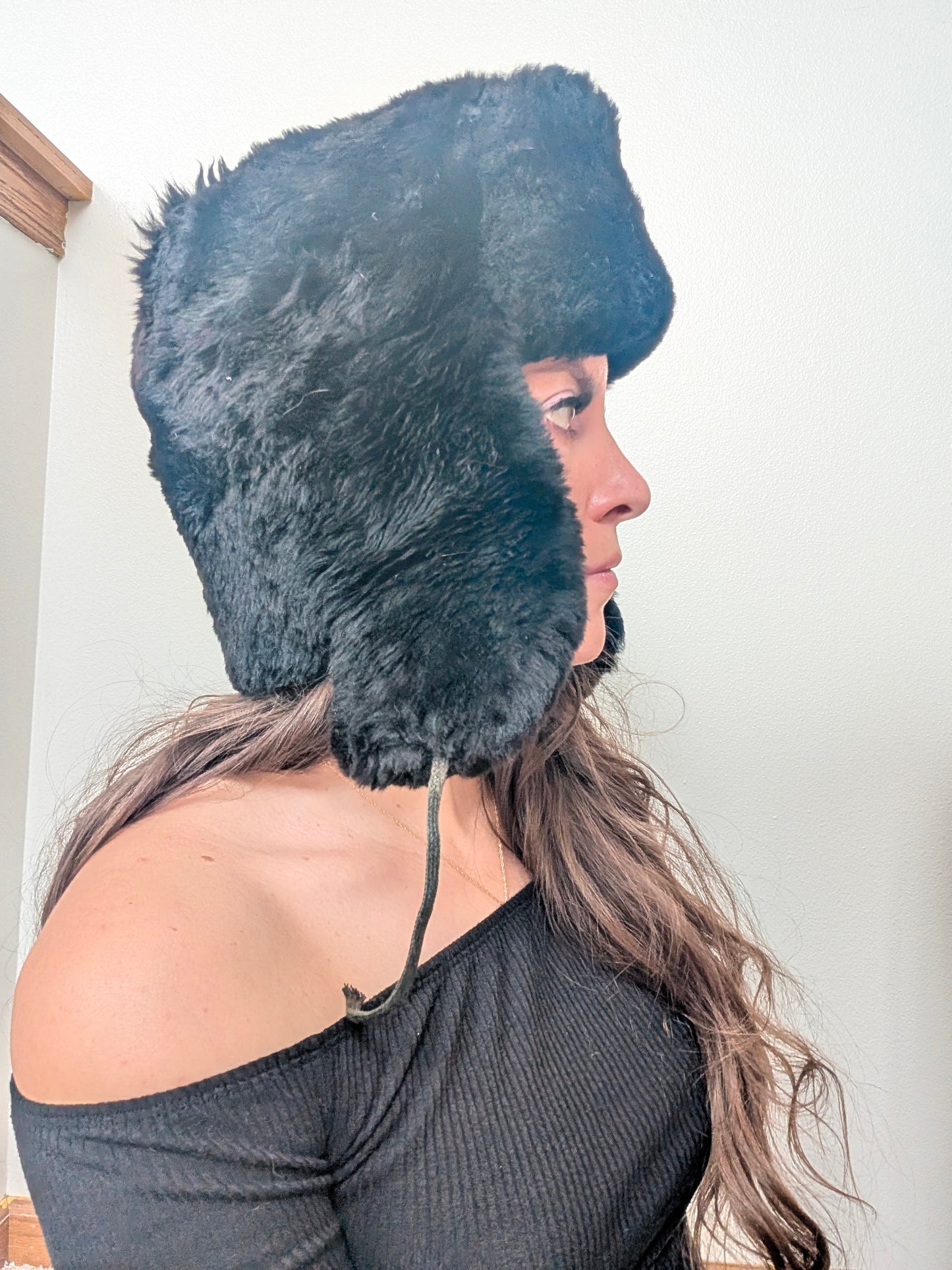 1970s fur aviator hat