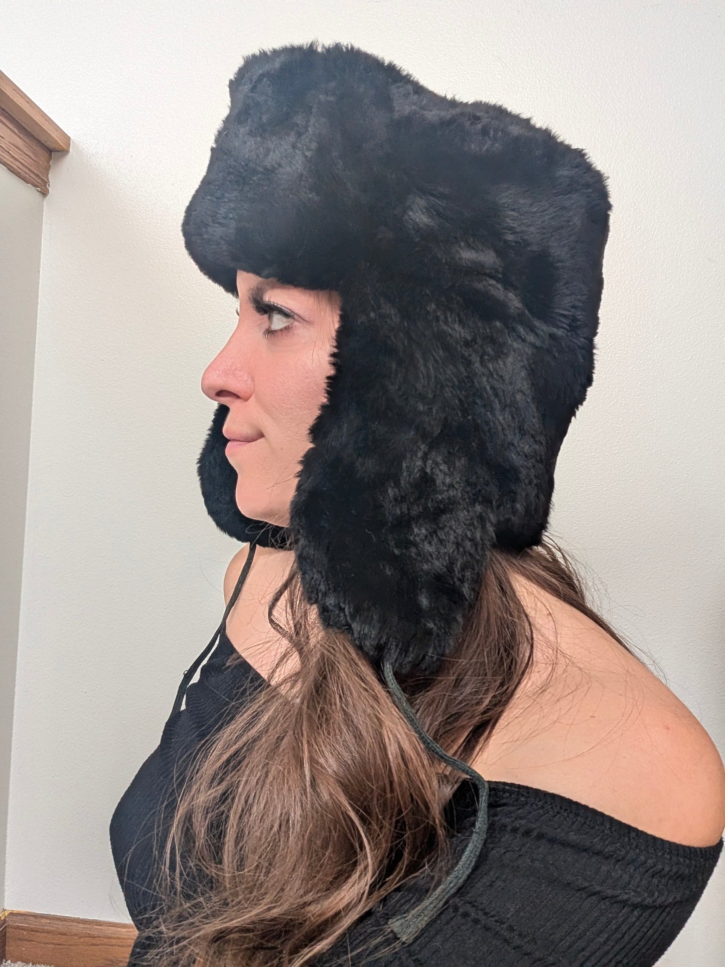 1970s fur aviator hat