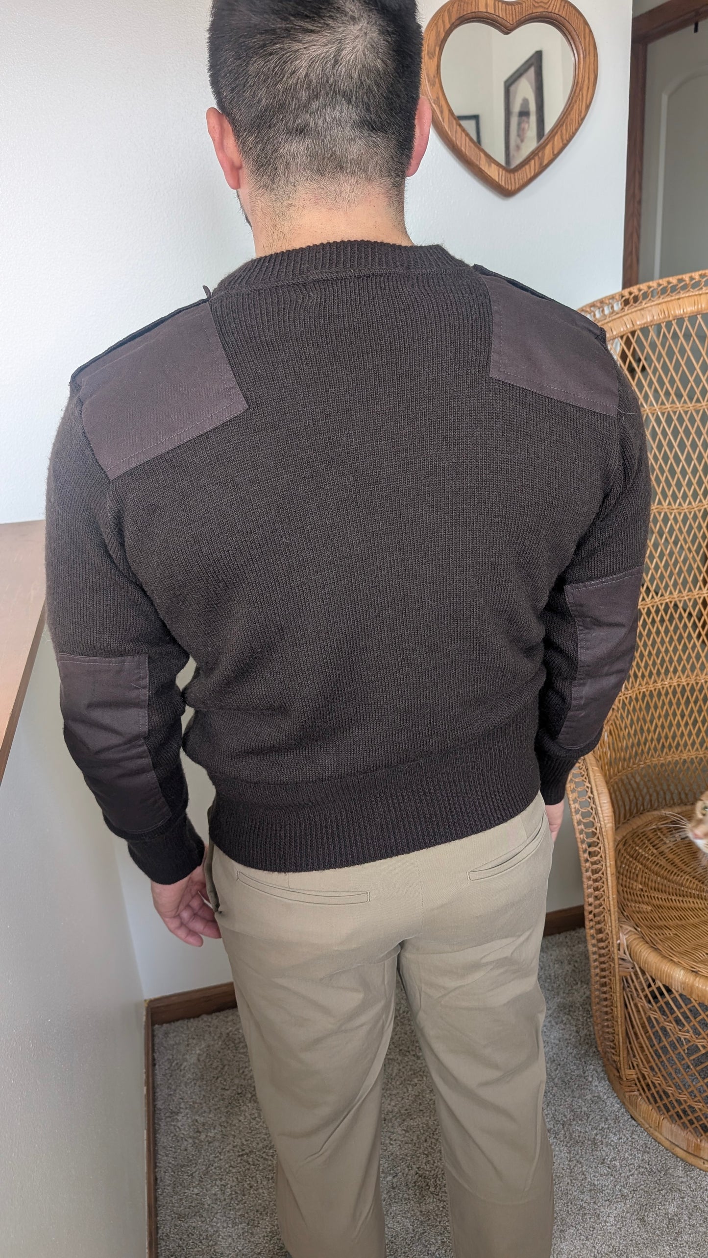 1990s military brown sweater