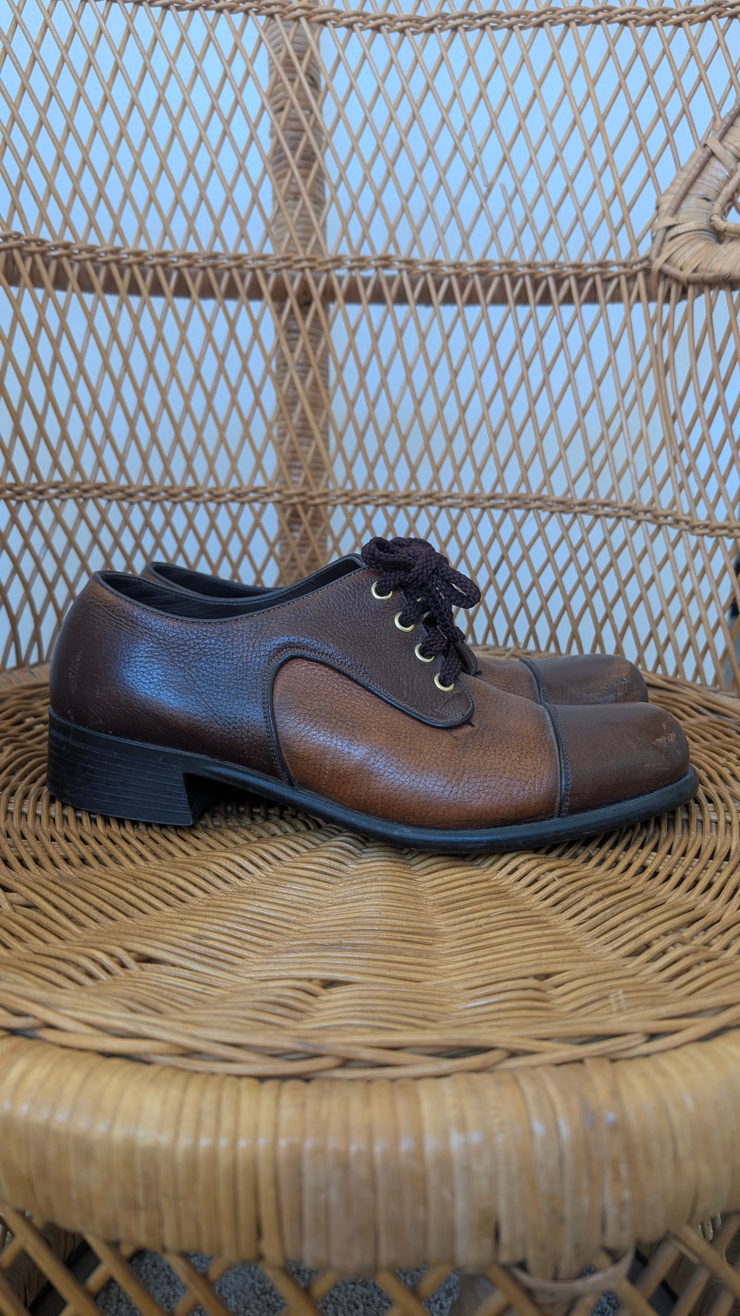 1970s brown leather shoes