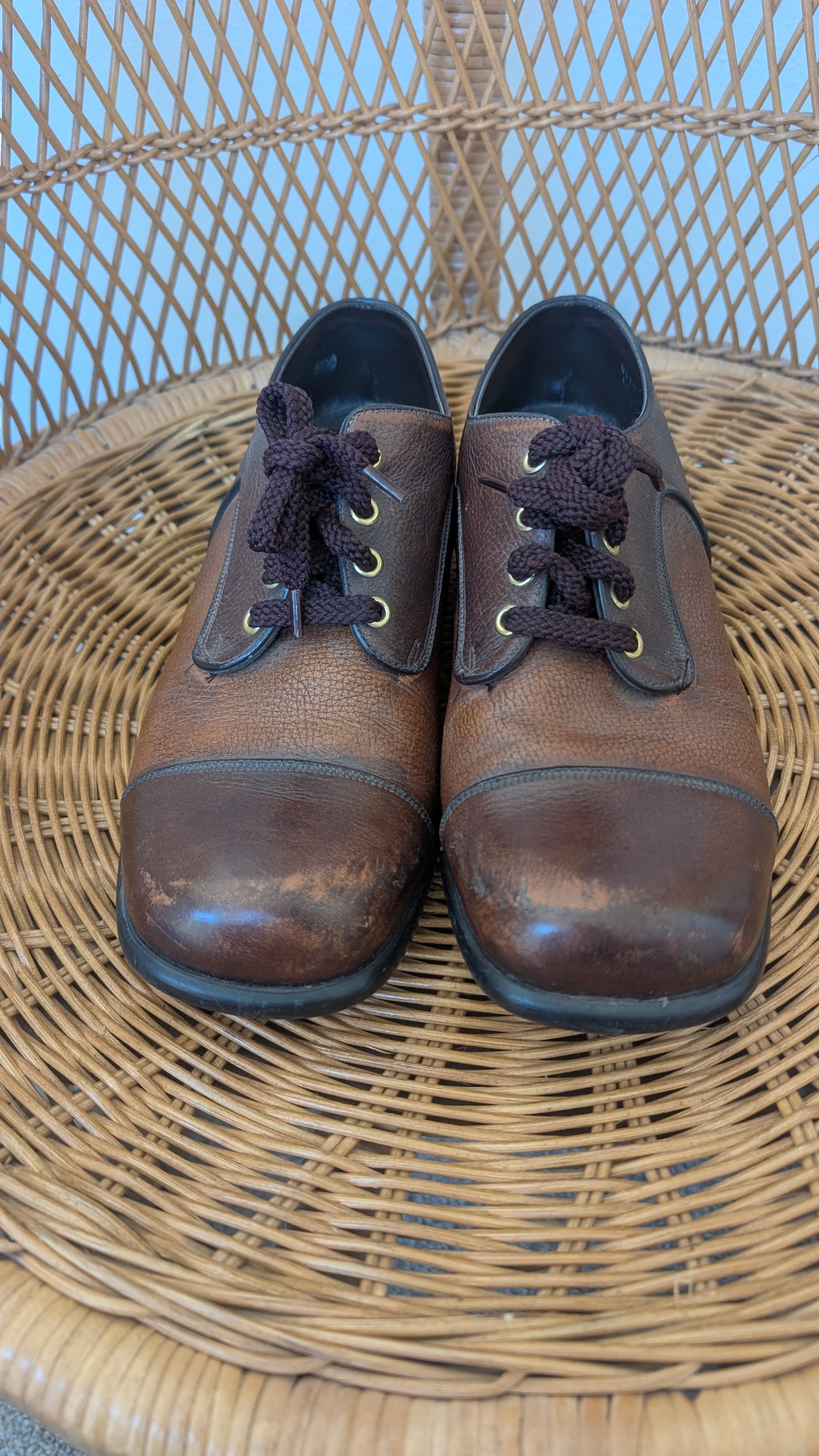 1970s brown leather shoes