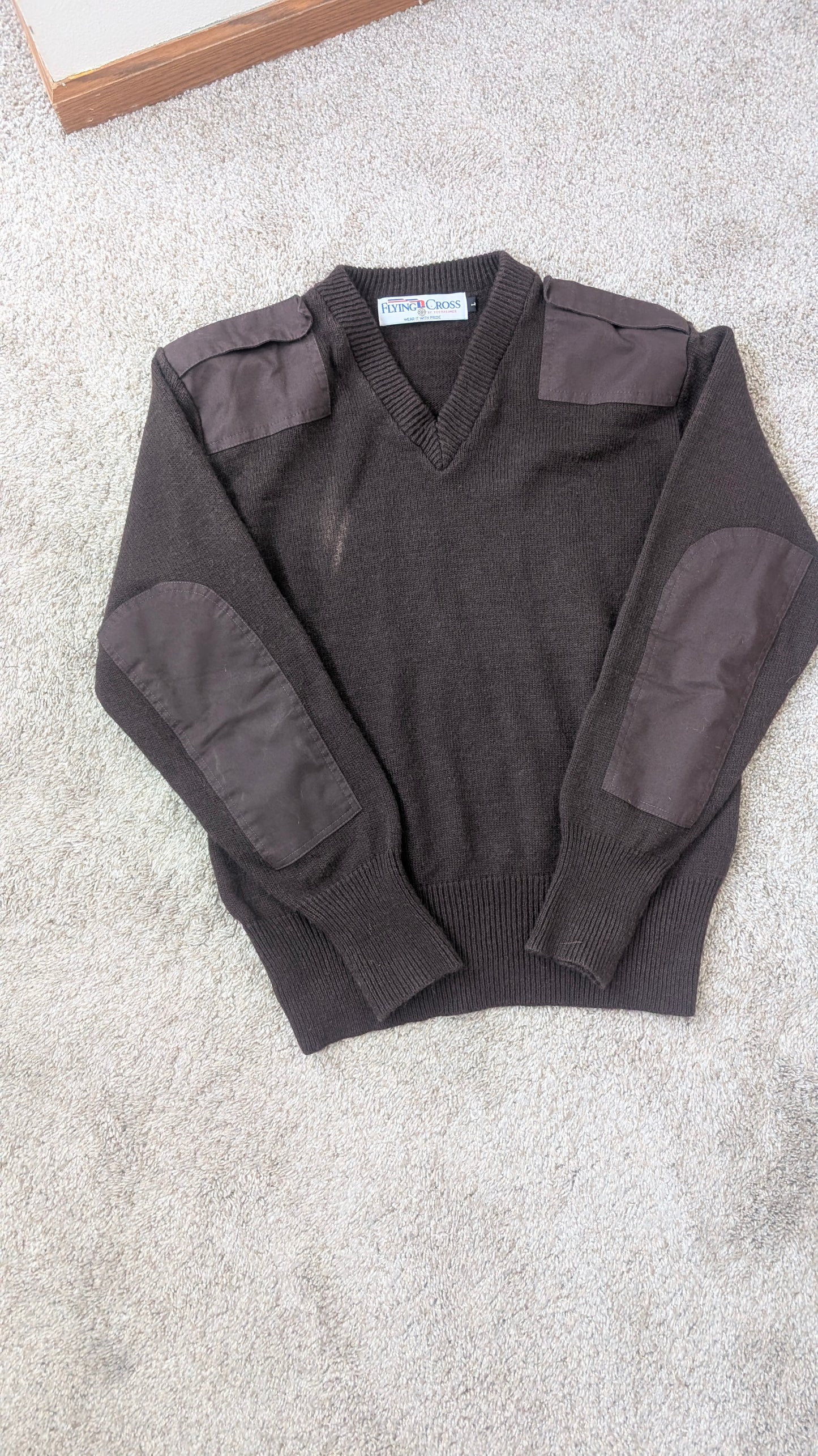 1990s military brown sweater