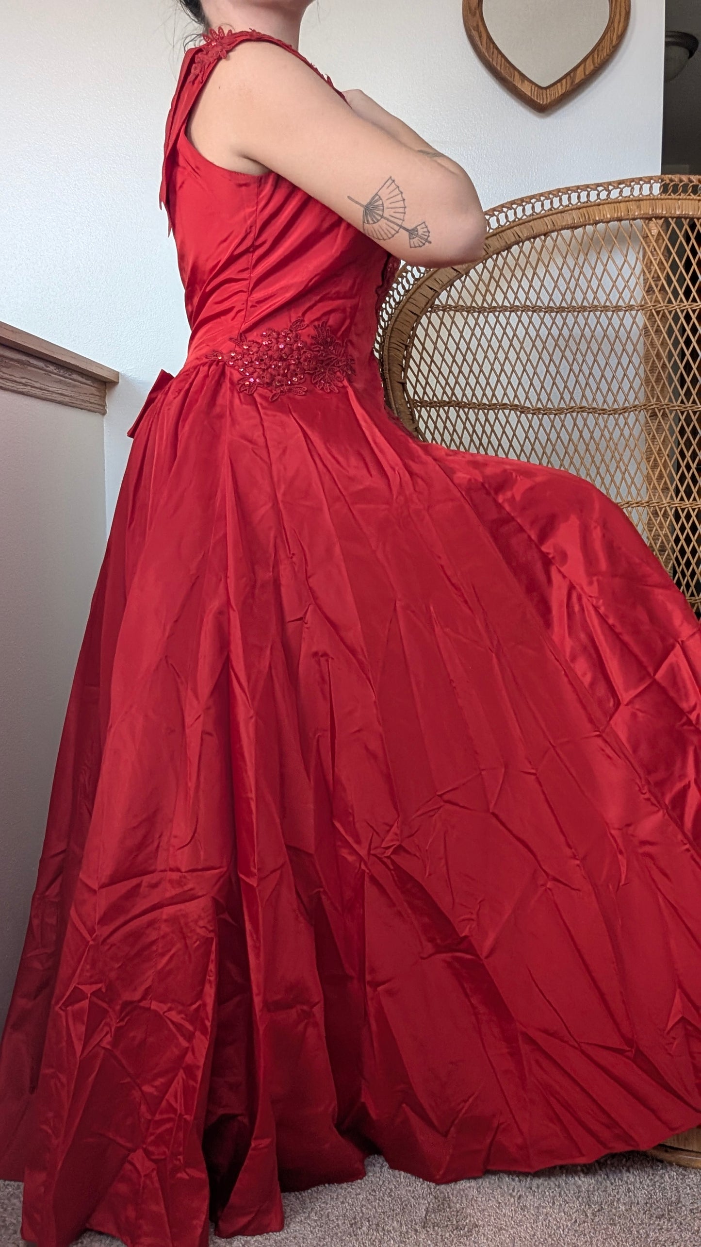 1980s red gown