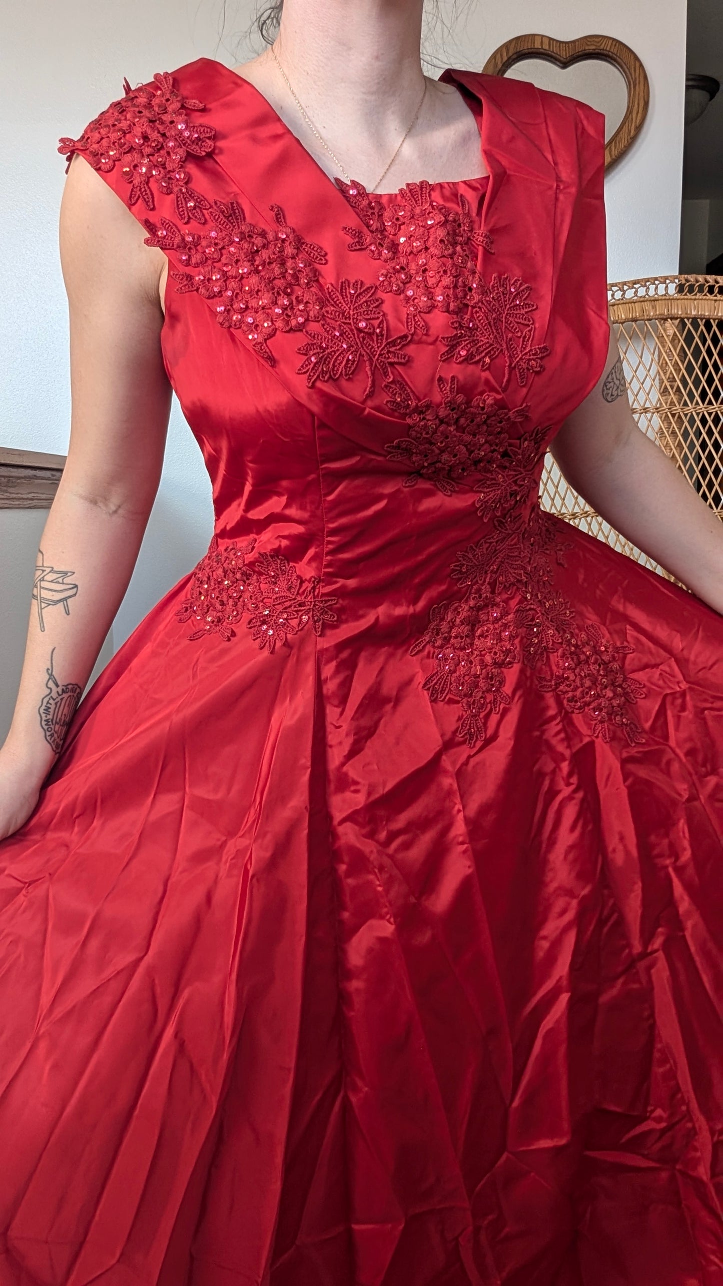 1980s red gown