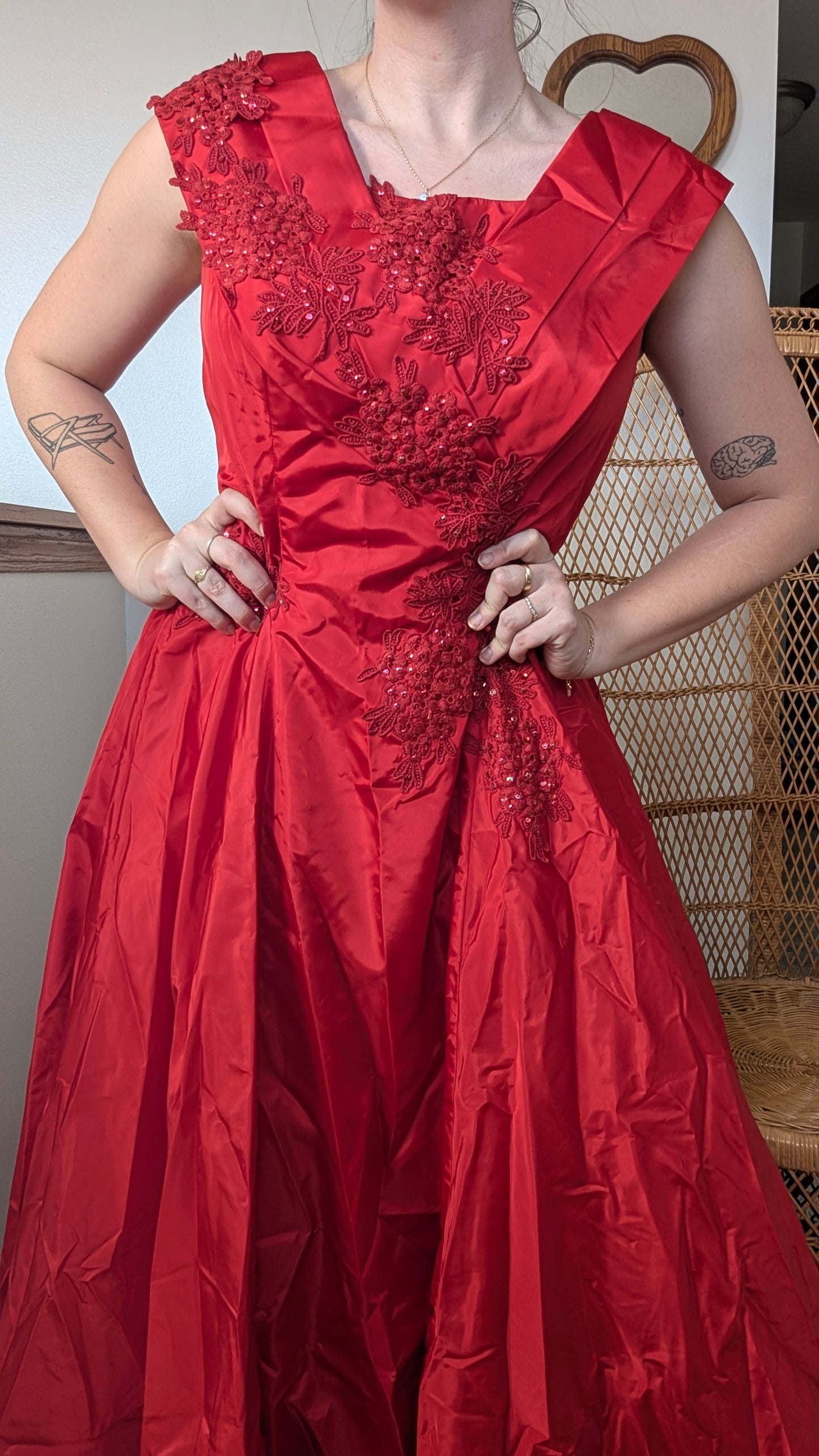 1980s red gown