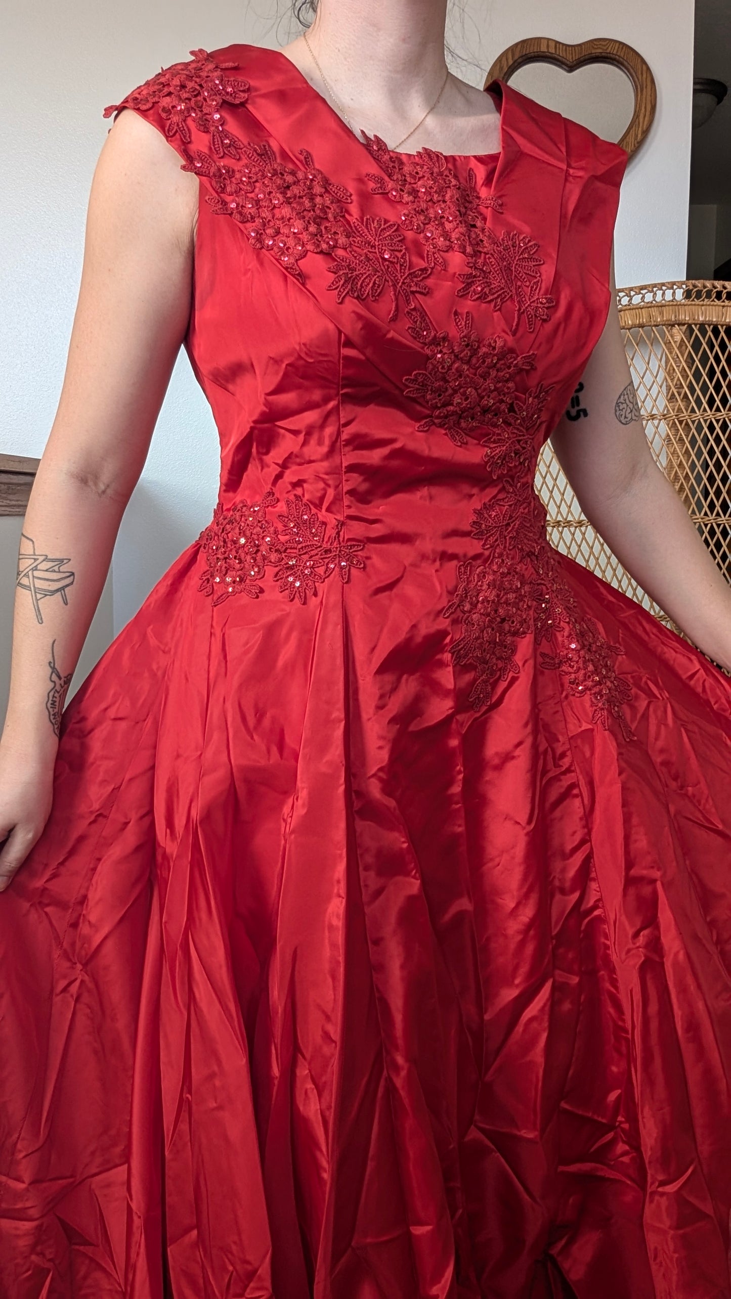 1980s red gown