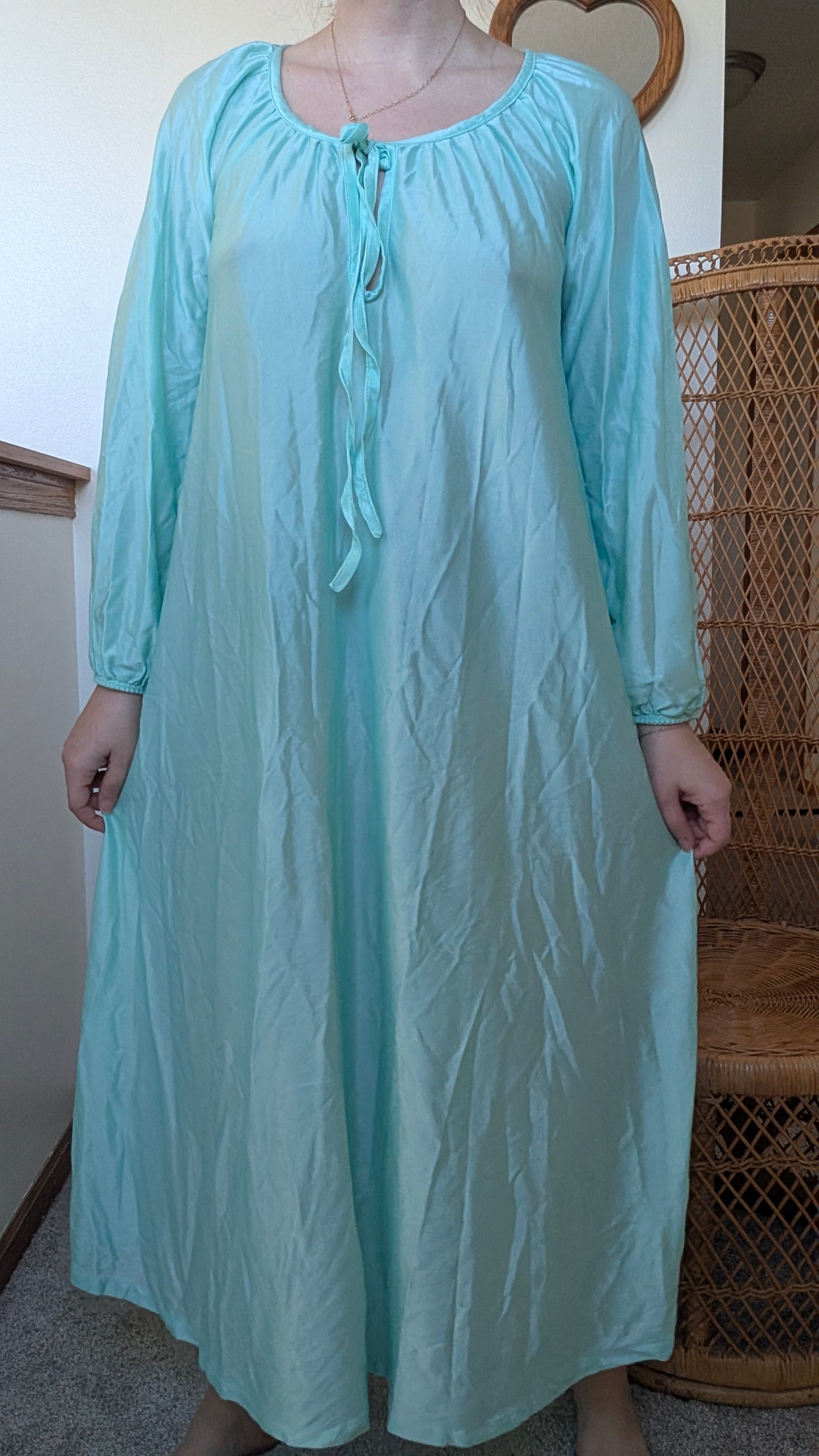 1970s aqua nightgown