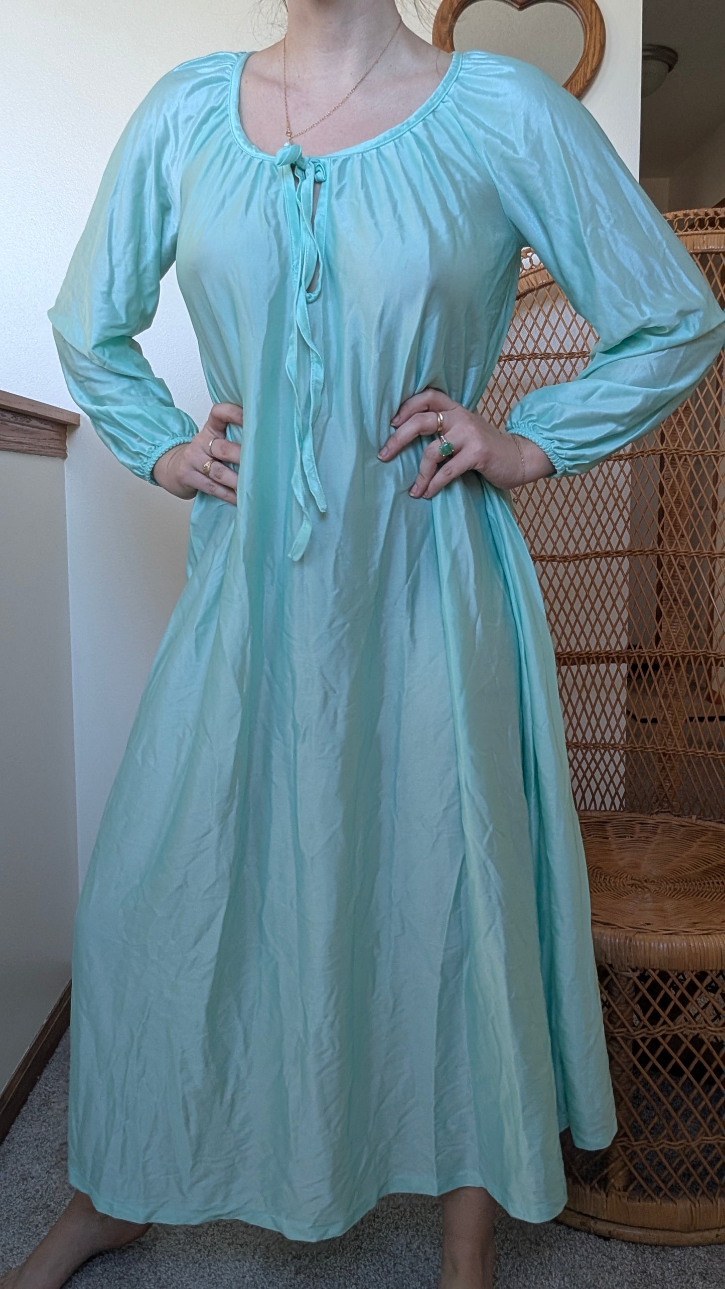 1970s aqua nightgown