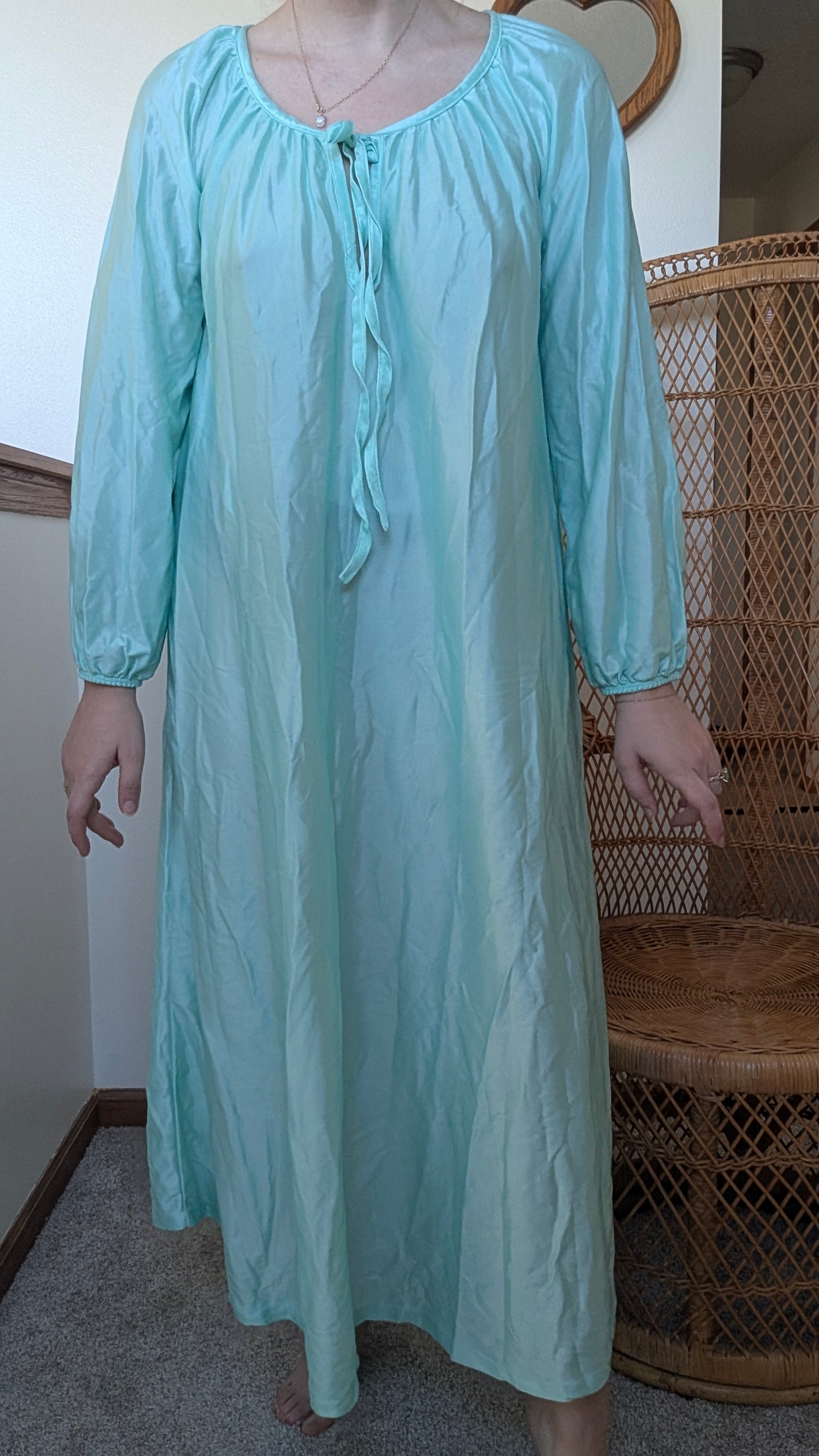 1970s aqua nightgown