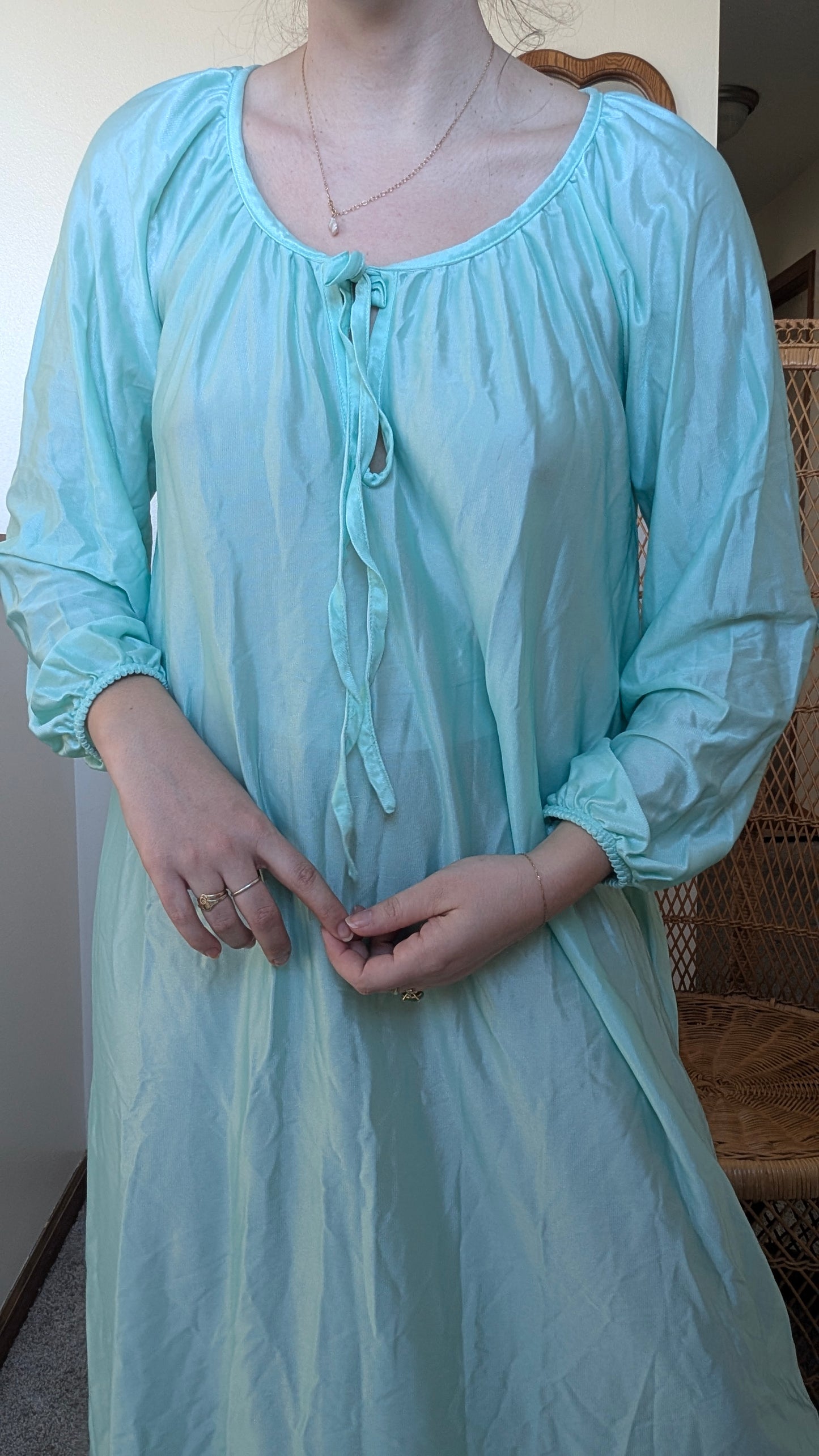 1970s aqua nightgown