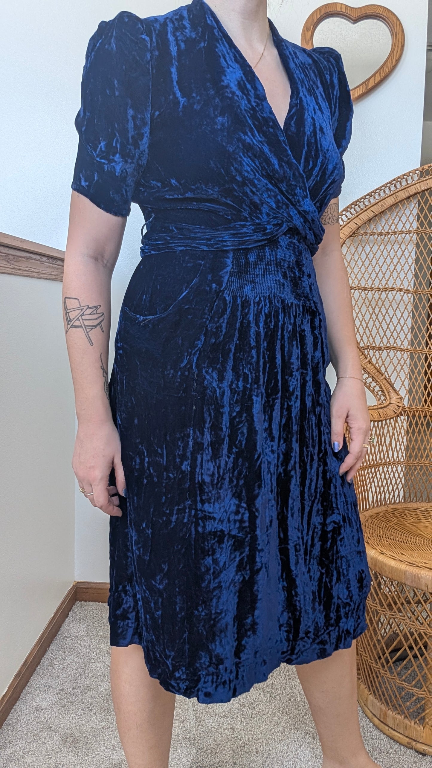 1930s velvet dress