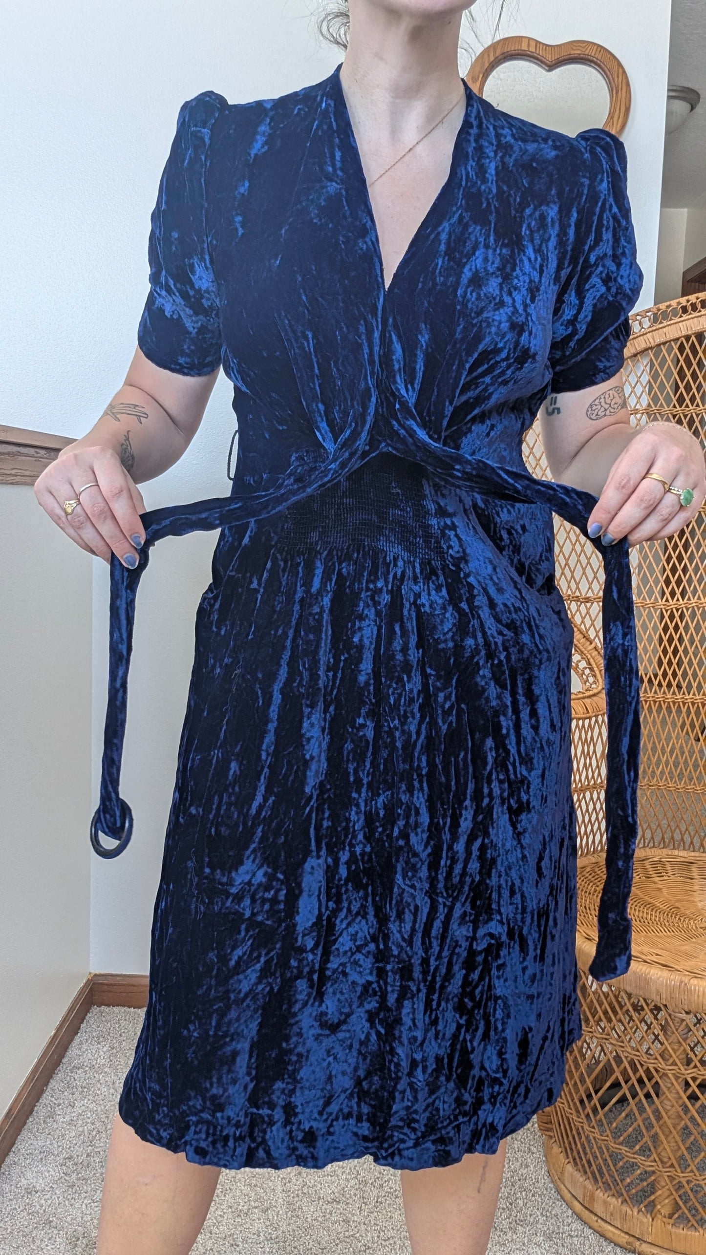 1930s velvet dress