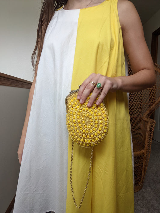 1970s Italian-Made Beaded Crochet Bag