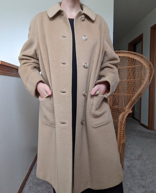 1950s Tan 100% Wool Coat