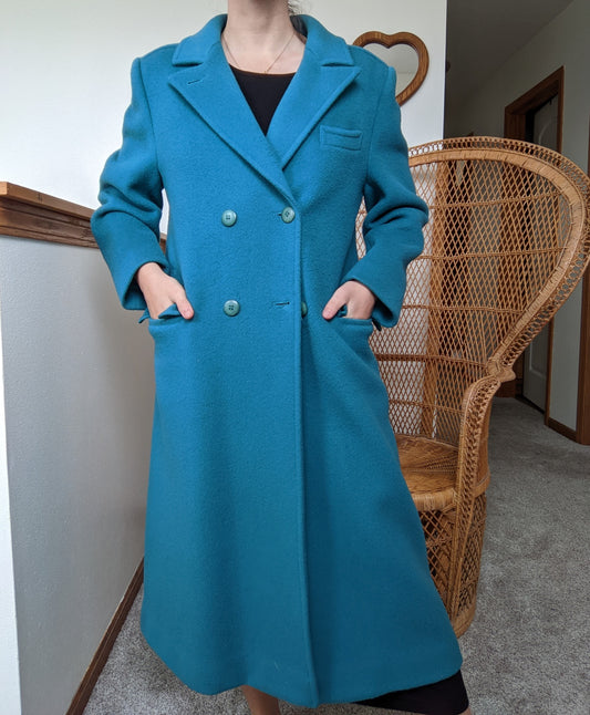 1970s 100% Wool Pendleton Teal Coat