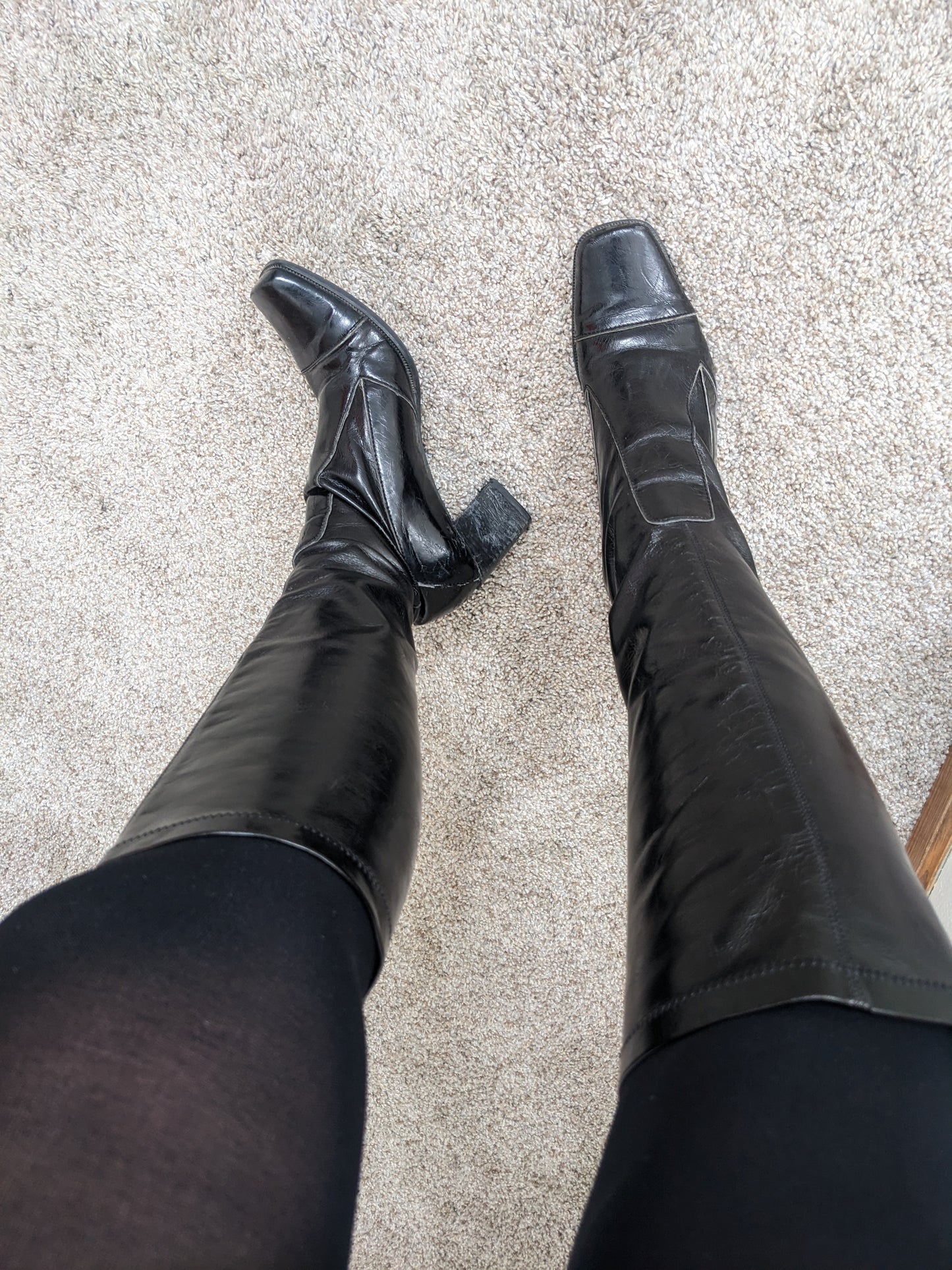 Y2k Does 60s Franco Sarto Tall Black Boots