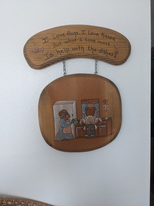 1980s wooden kitchen wall decor