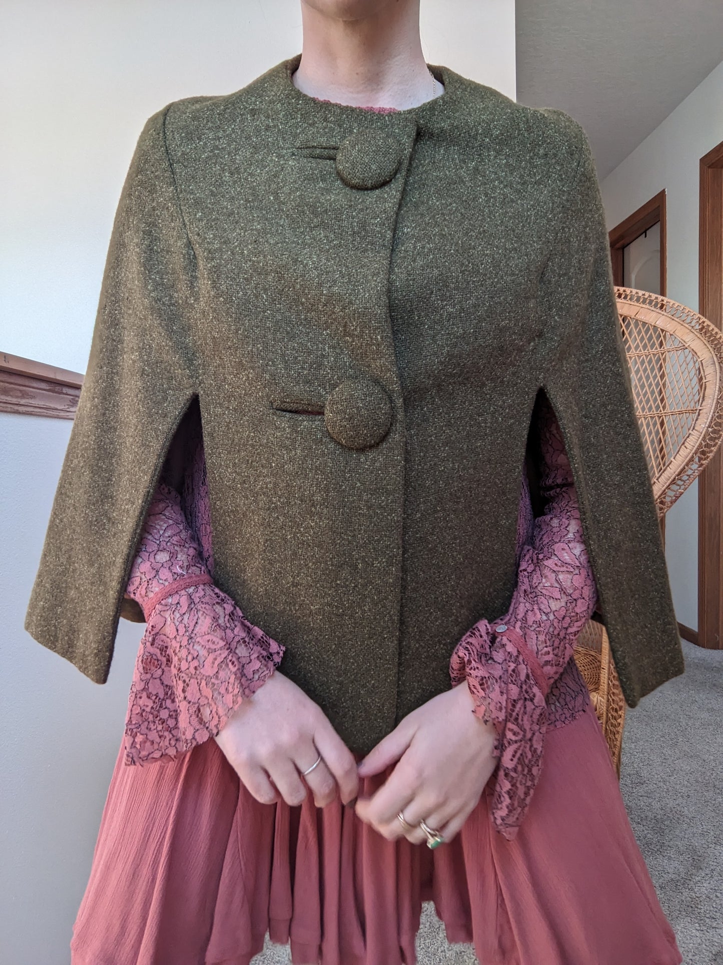 1960s olive cape