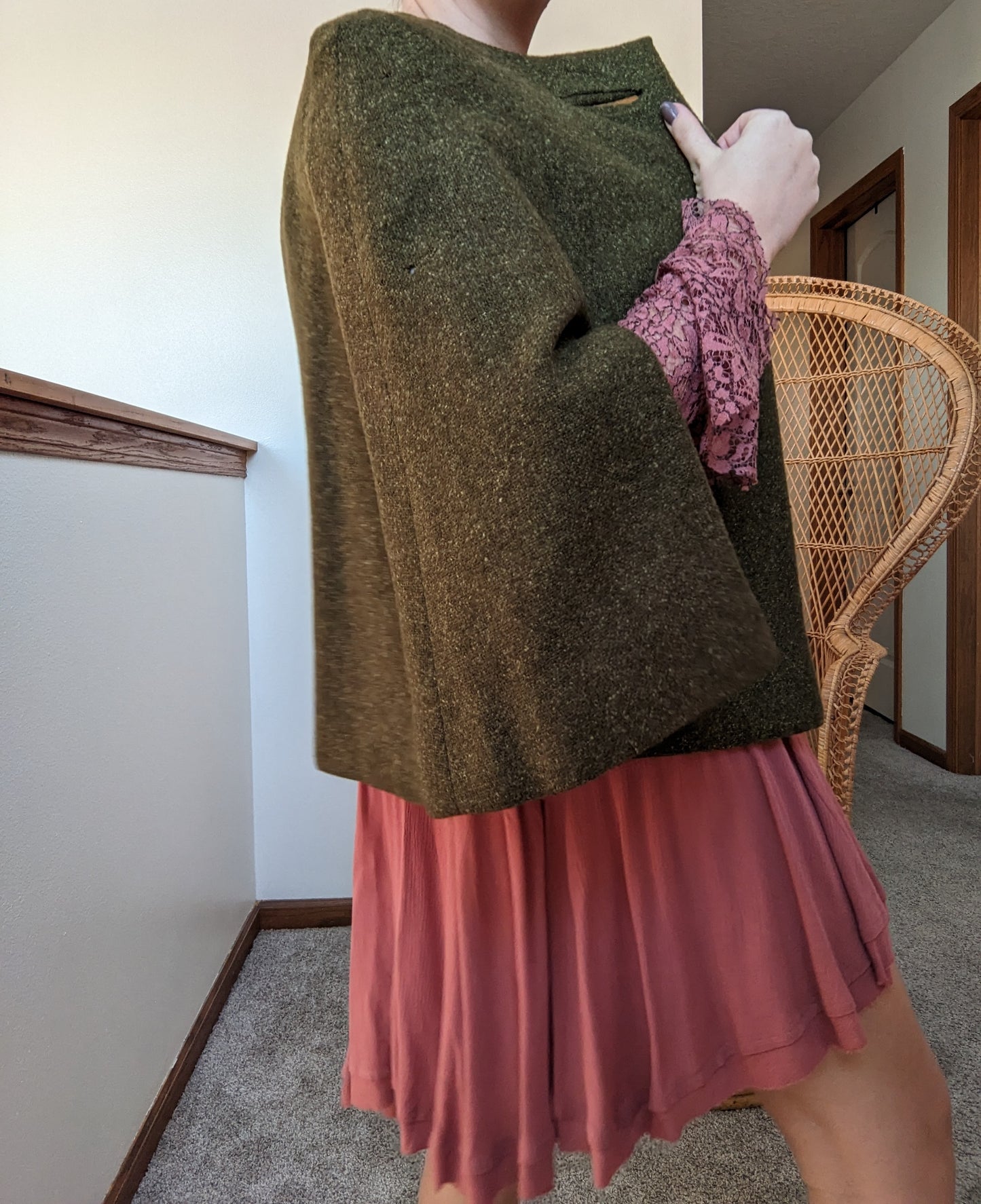 1960s olive cape