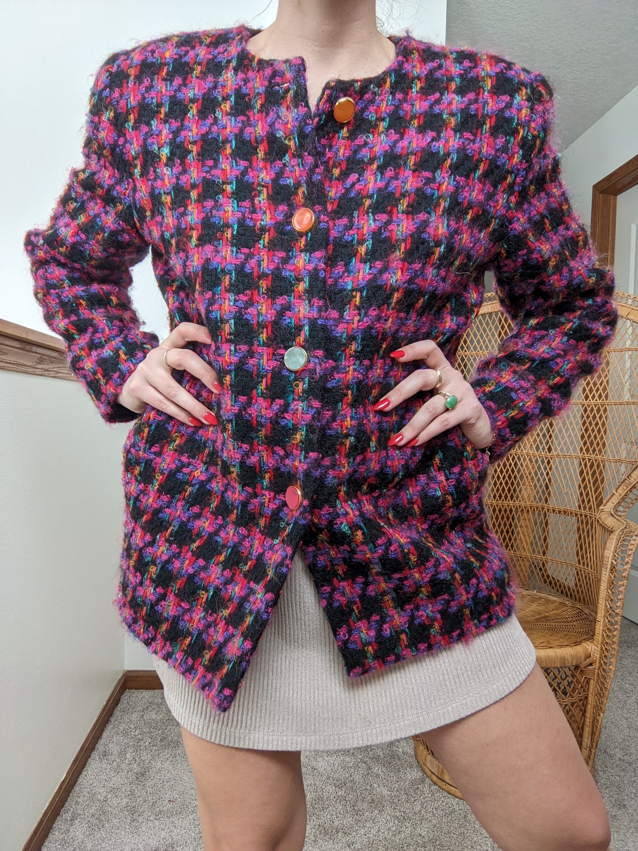 Rainbow hot sale tweed jacket