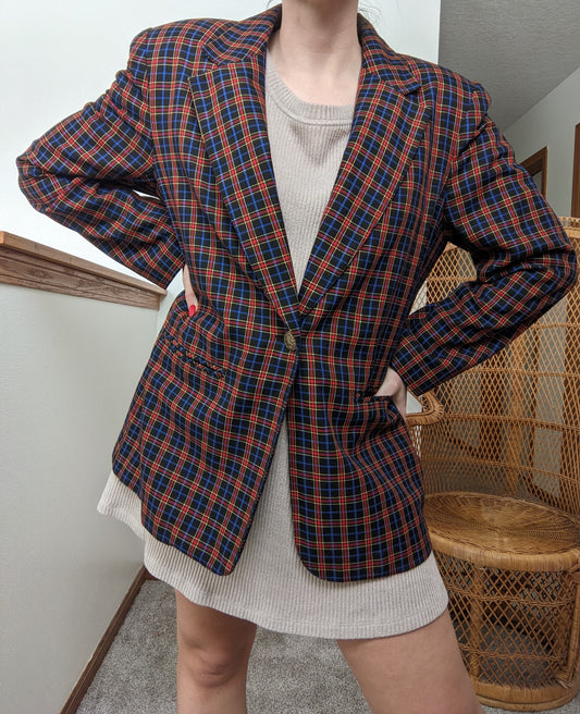 1970s Handmade German Tartan Blazer