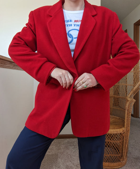 1980s true red blazer